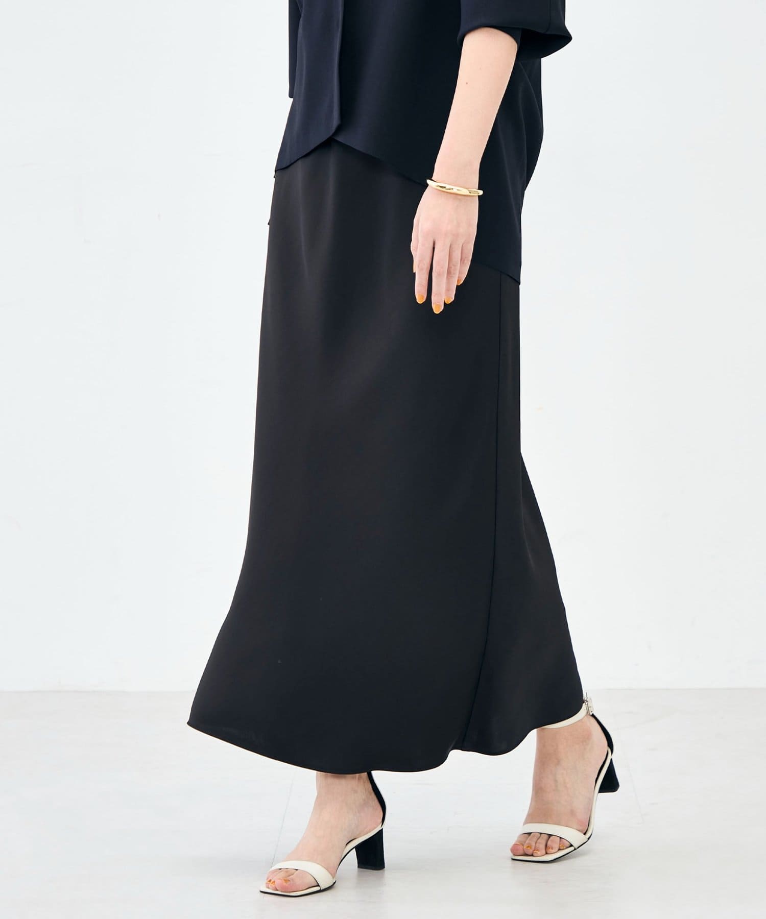 NOLLEY'S(ノーリーズ) ウォッシャブルダブルサテンナロースカート