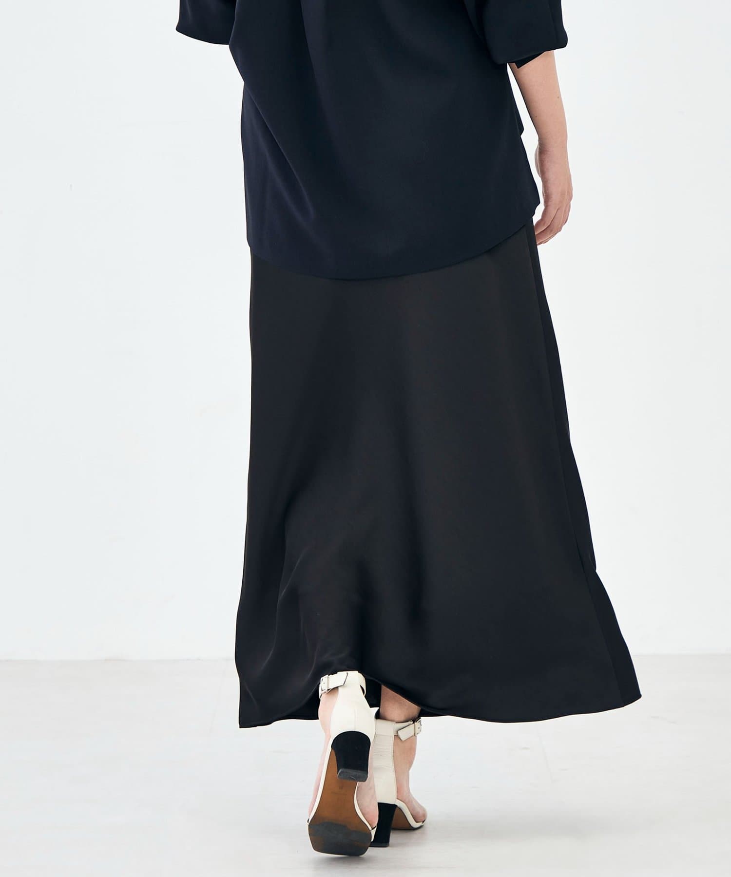 NOLLEY'S(ノーリーズ) ウォッシャブルダブルサテンナロースカート