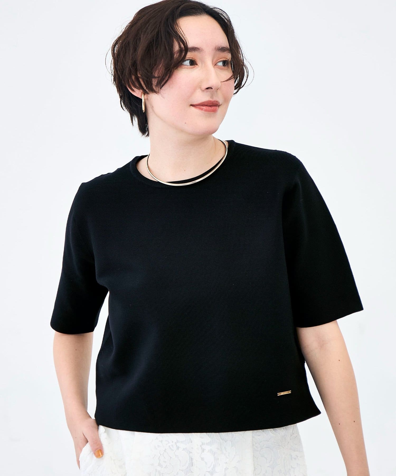 NOLLEY'S(ノーリーズ) 《セットアップ対応》ホールガーメントニットＴ