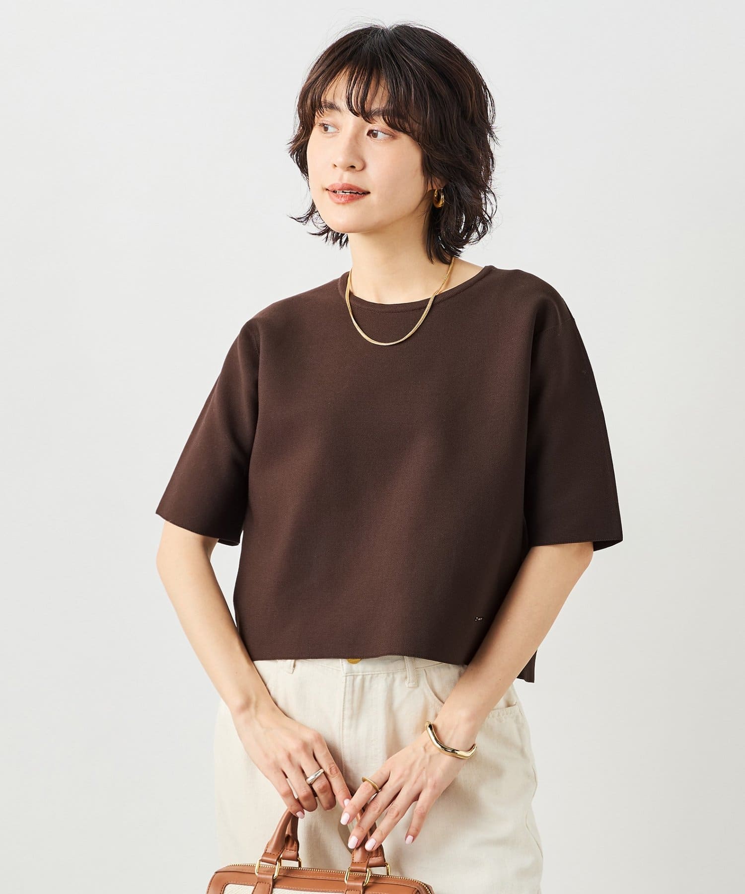 NOLLEY'S(ノーリーズ) 《セットアップ対応》ホールガーメントニットＴ