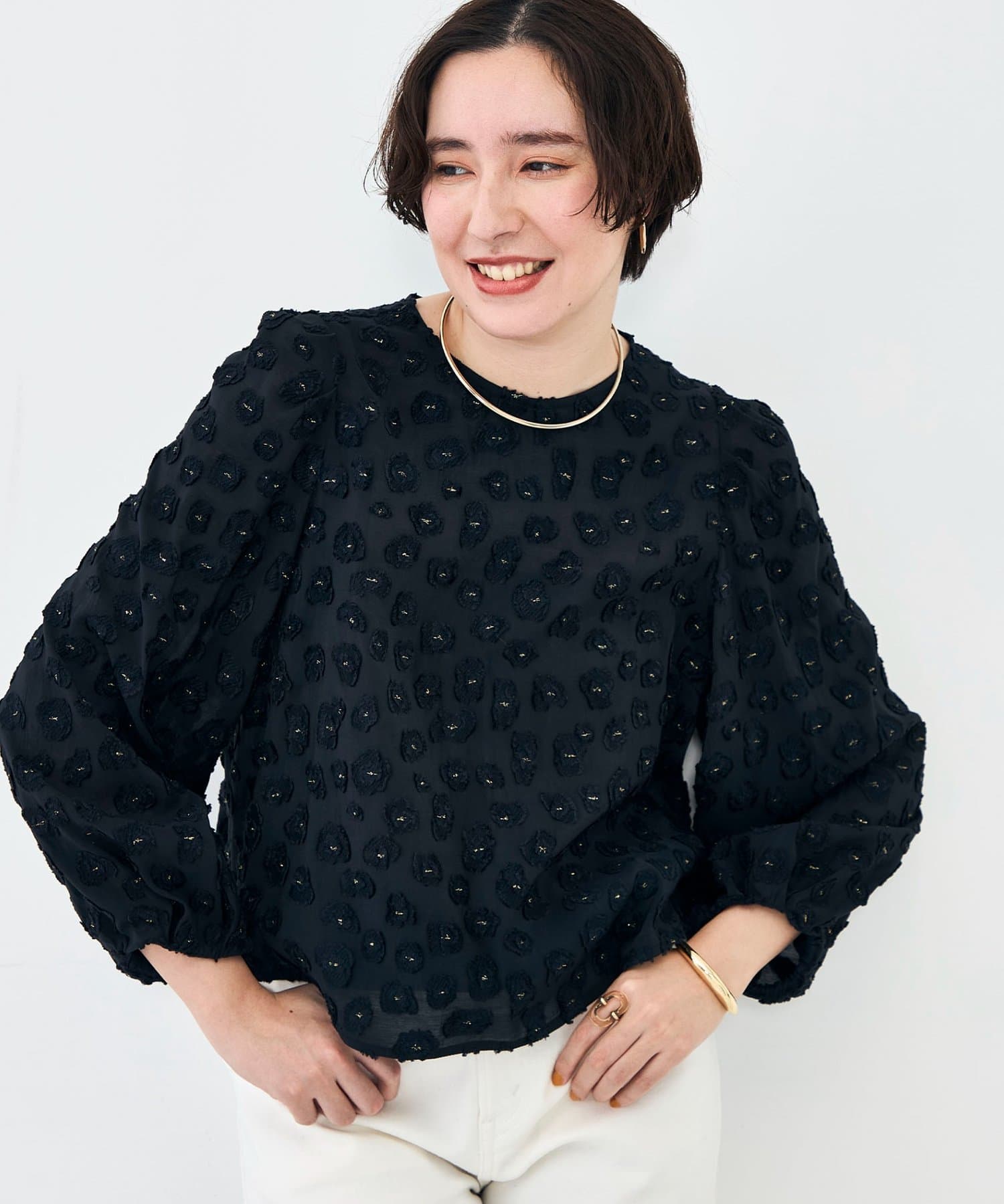 NOLLEY'S(ノーリーズ) 【KIRYU】ウォッシャブル花柄ジャガードブラウス