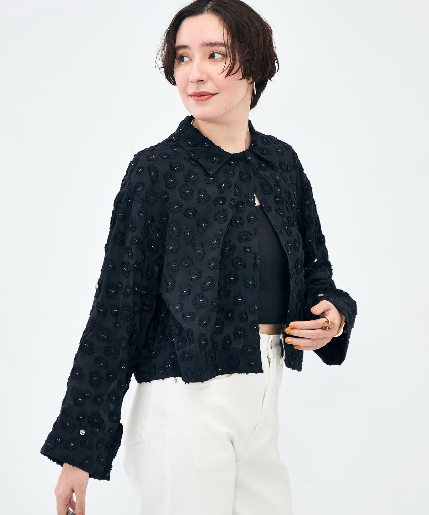 NOLLEY'S(ノーリーズ) 【KIRYU】ウォッシャブル花柄ジャガードシャツ