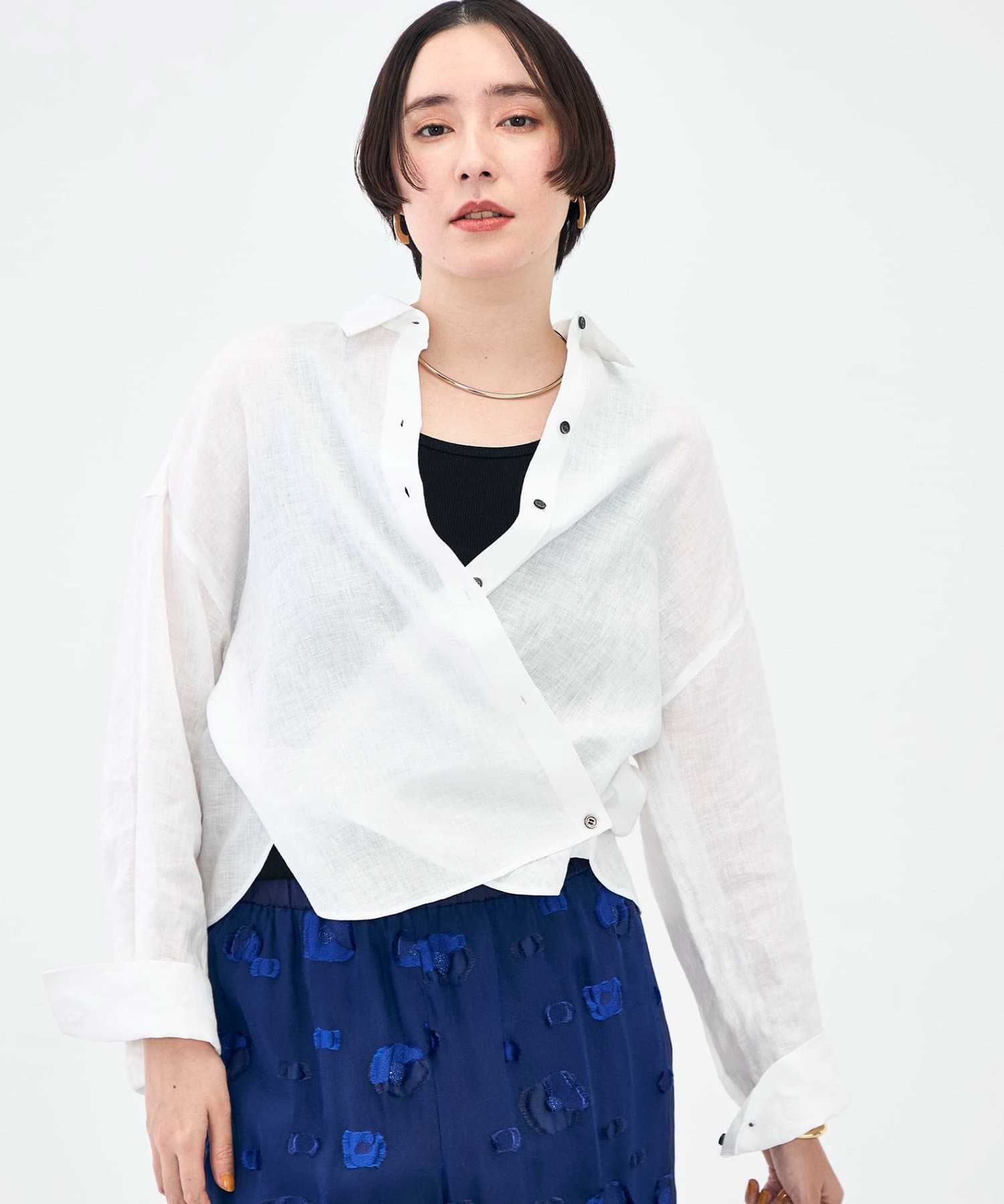 NOLLEY'S(ノーリーズ) MY STANDARD マルチWAYリネンショートシャツ