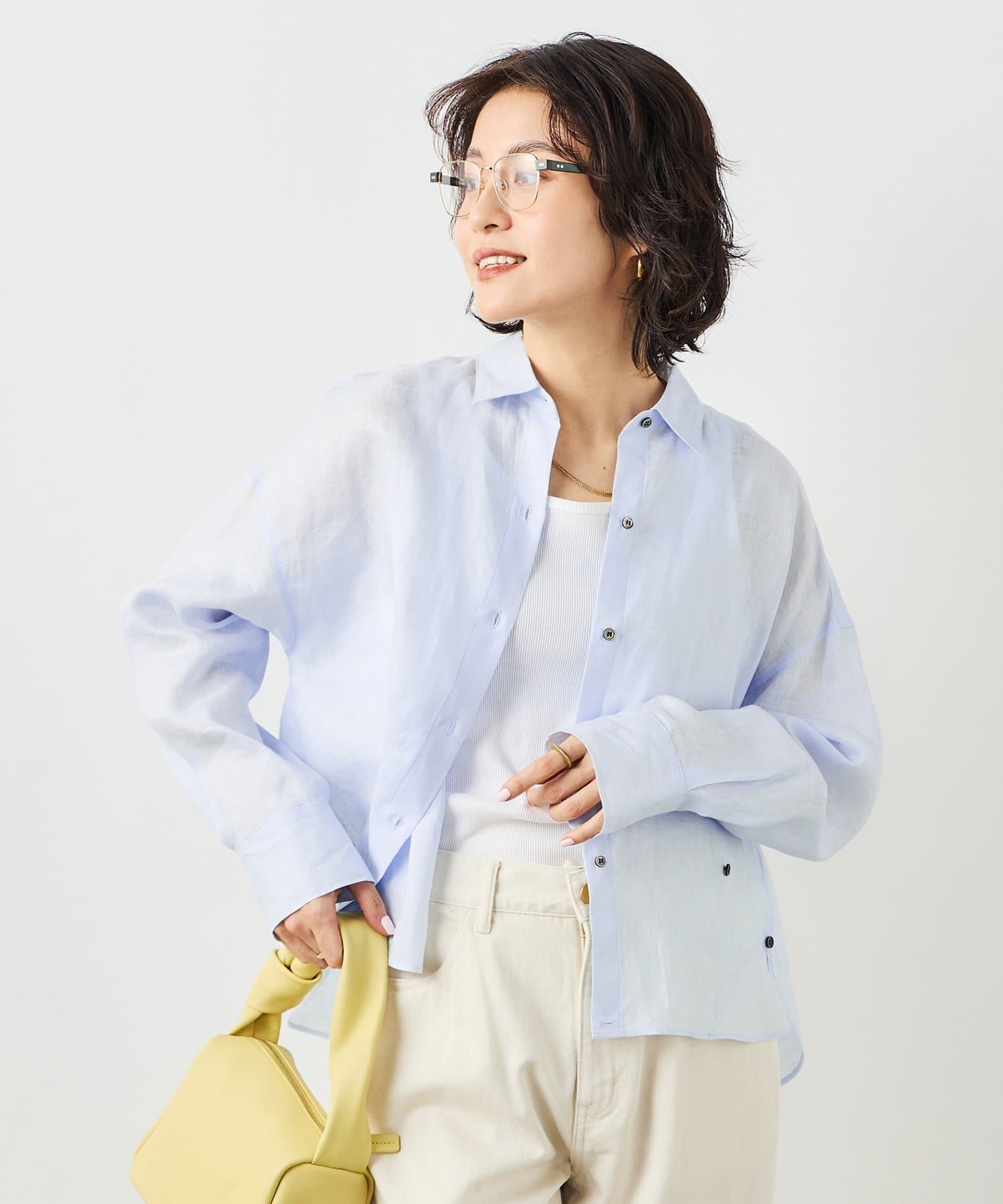 NOLLEY'S(ノーリーズ) MY STANDARD マルチWAYリネンショートシャツ