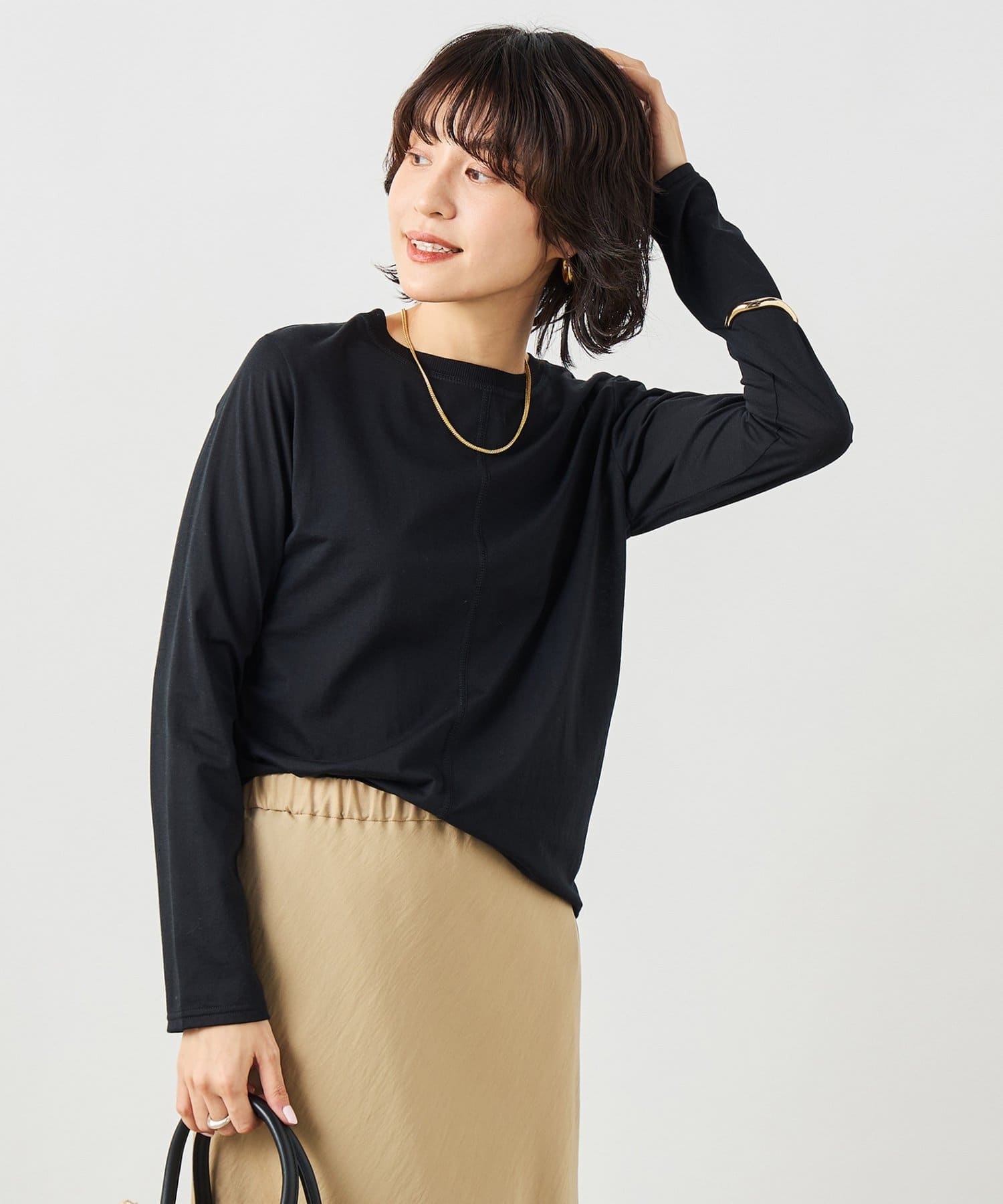 NOLLEY'S(ノーリーズ) ウォッシャブル綿ナイロンシアーロンＴ