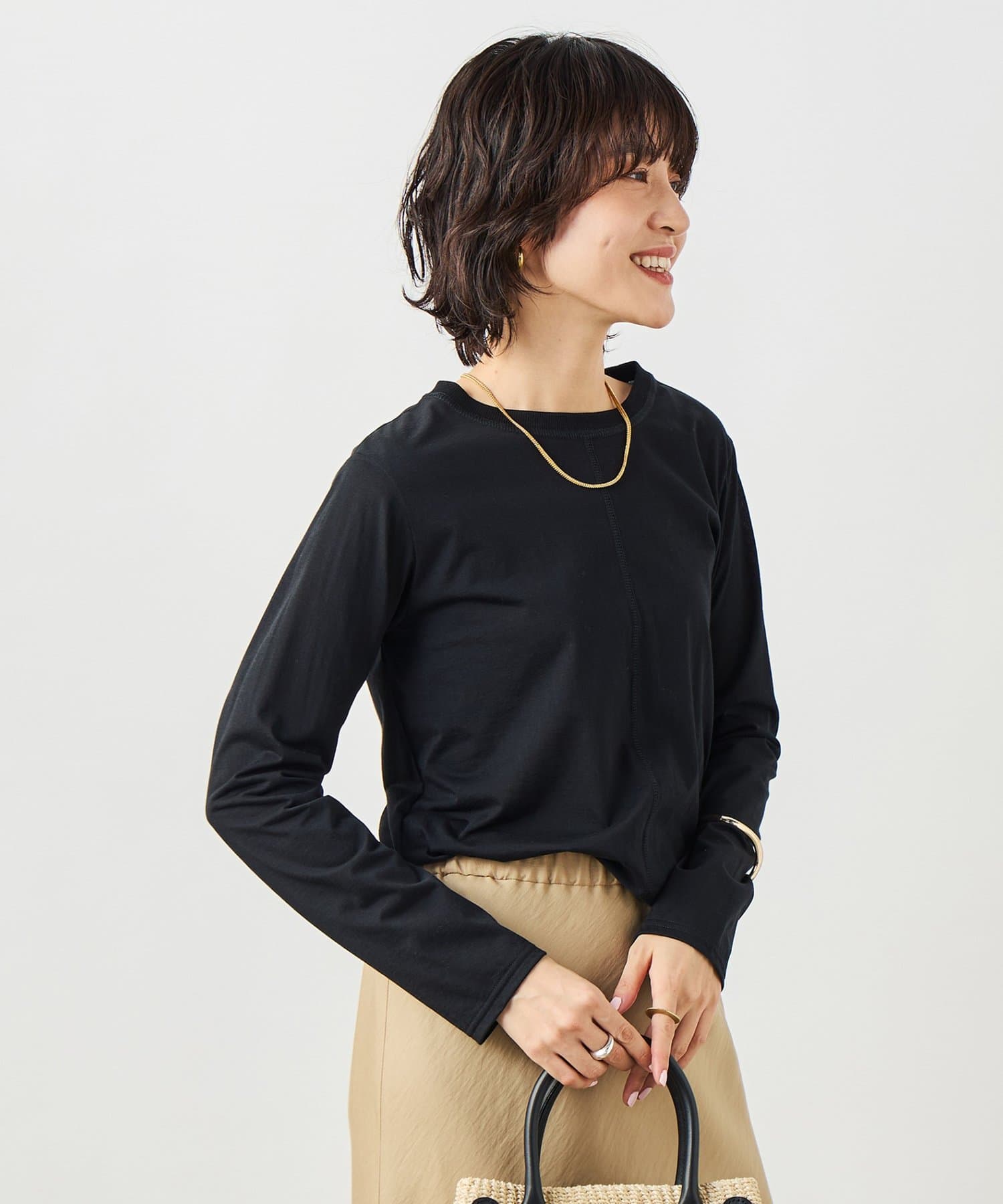 NOLLEY'S(ノーリーズ) ウォッシャブル綿ナイロンシアーロンＴ