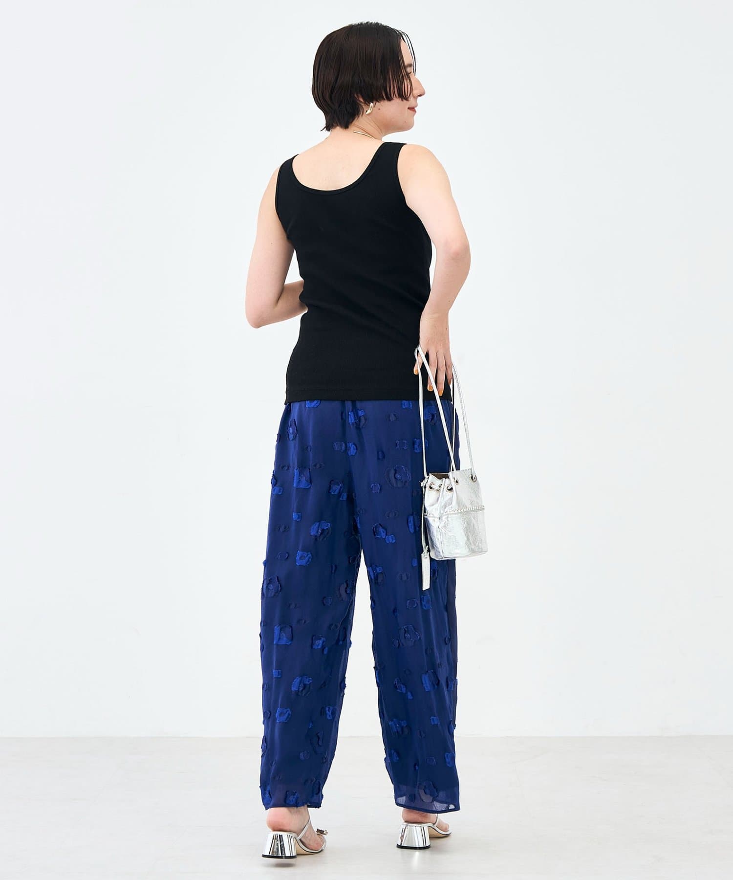 NOLLEY'S(ノーリーズ) ウォッシャブルプレミアムテレコアシメ2WAYタンク