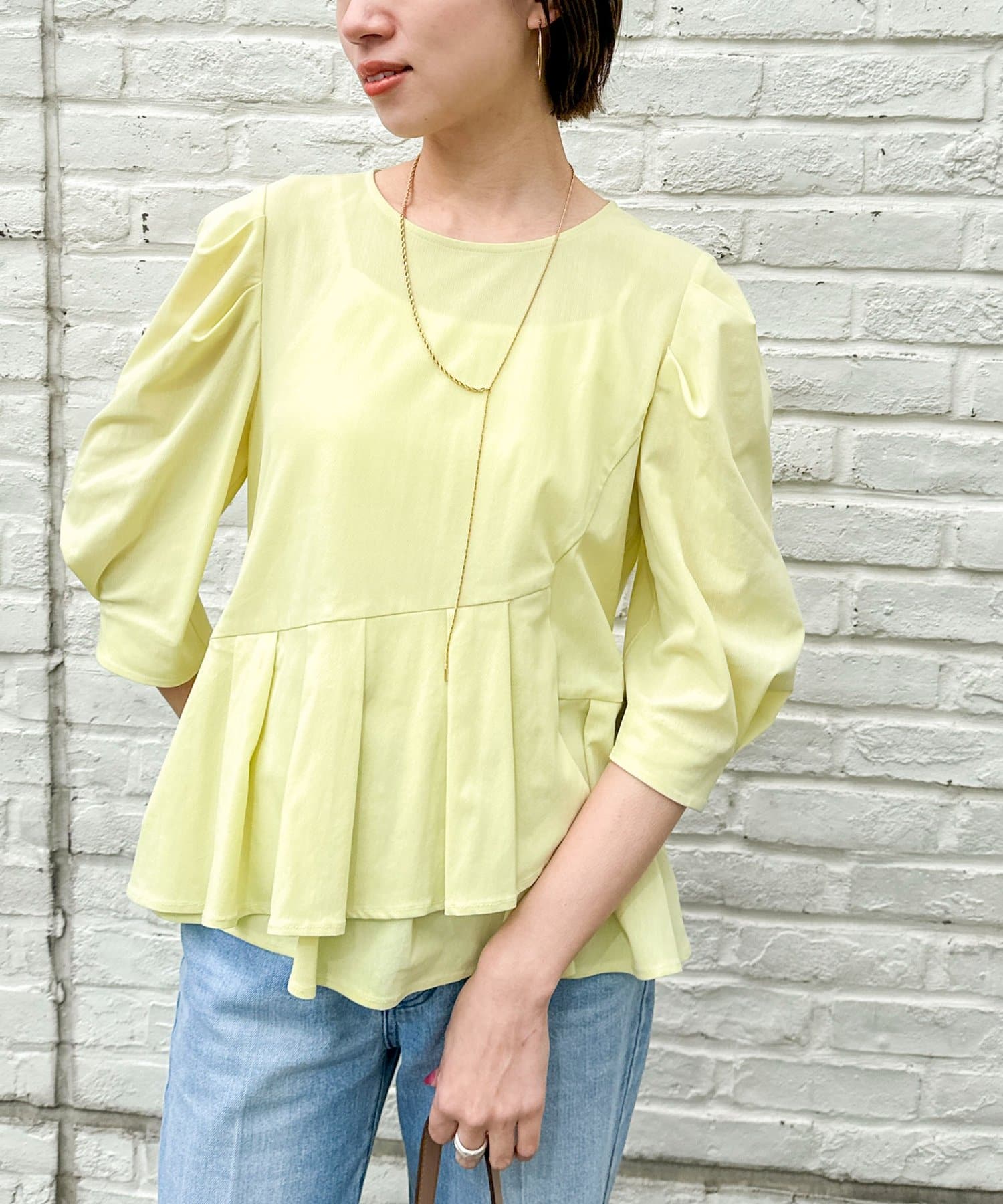 NOLLEY'S(ノーリーズ) ウォッシャブルサラドラトリコットペプラムブラウス