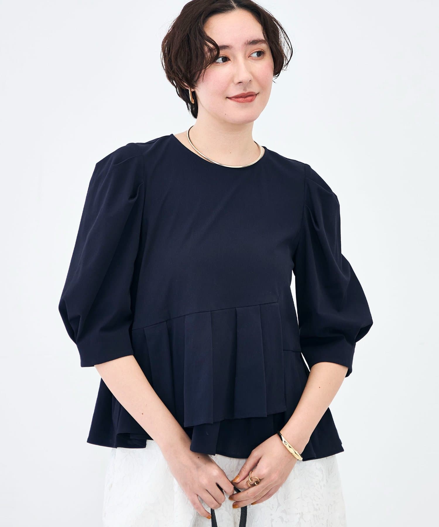 NOLLEY'S(ノーリーズ) ウォッシャブルサラドラトリコットペプラムブラウス