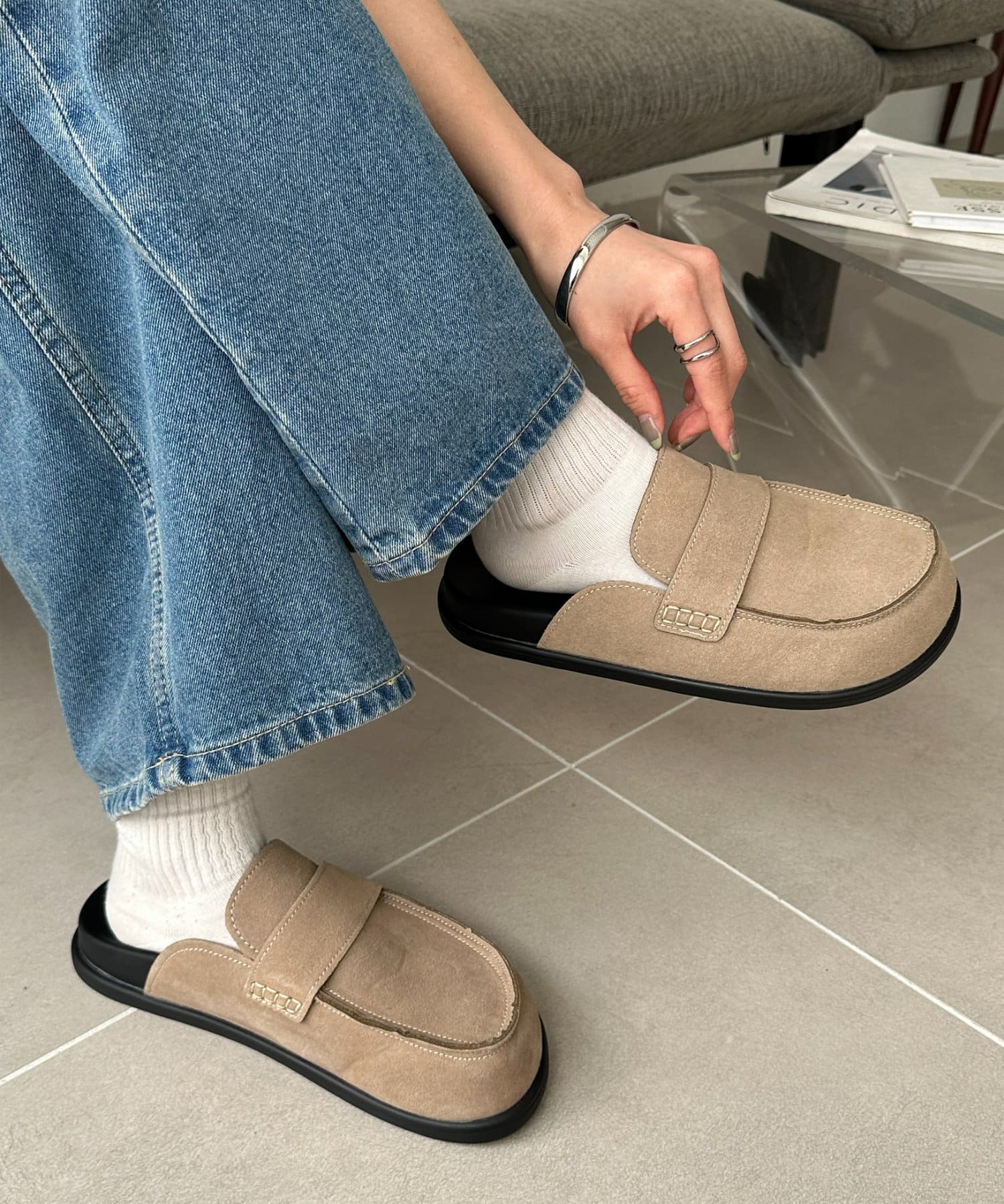 DISCOAT(ディスコート) 【Enlude】スエードローファーミュール