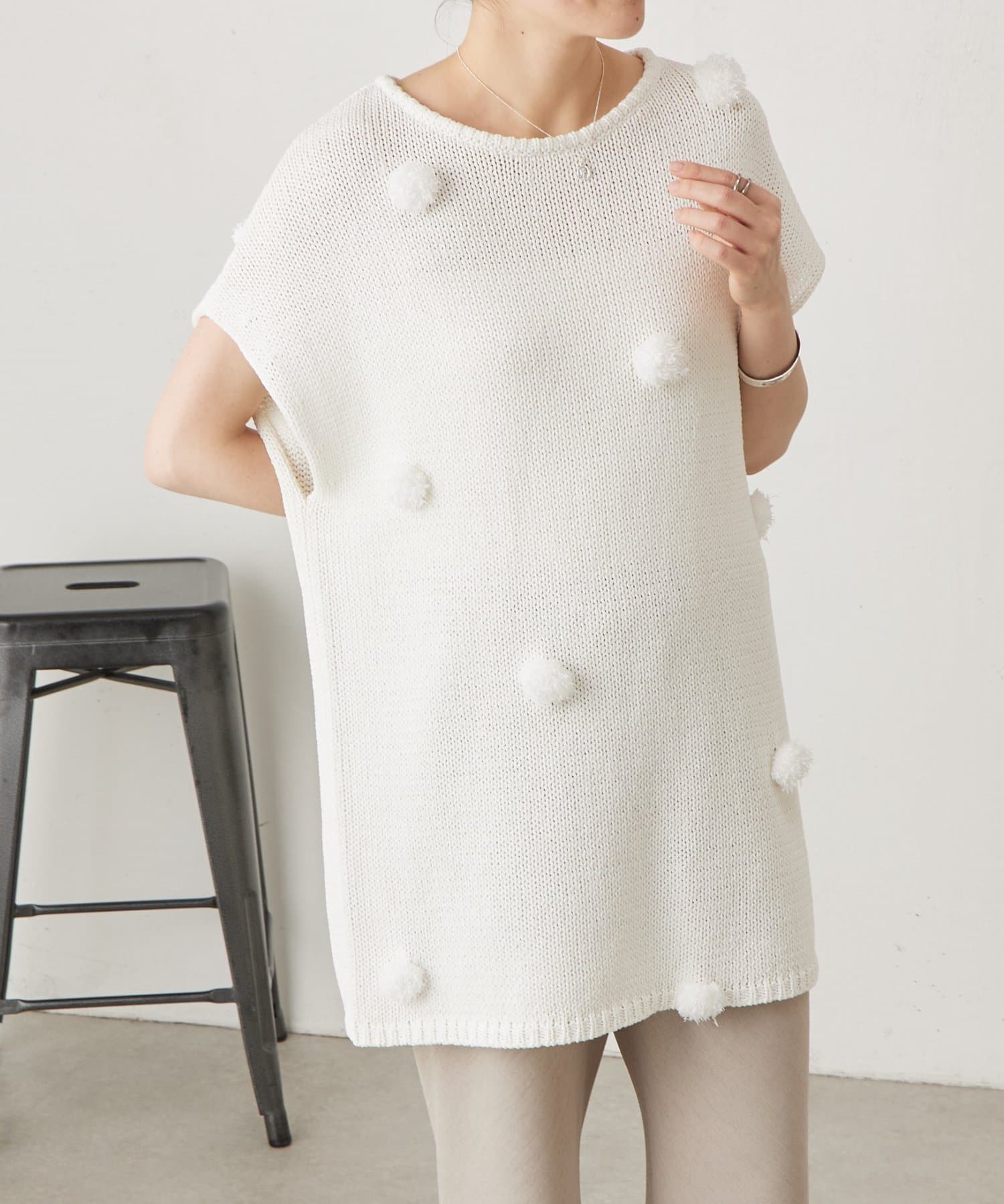 BEARDSLEY(ビアズリー) ポンポンフレンチニットプルオーバー