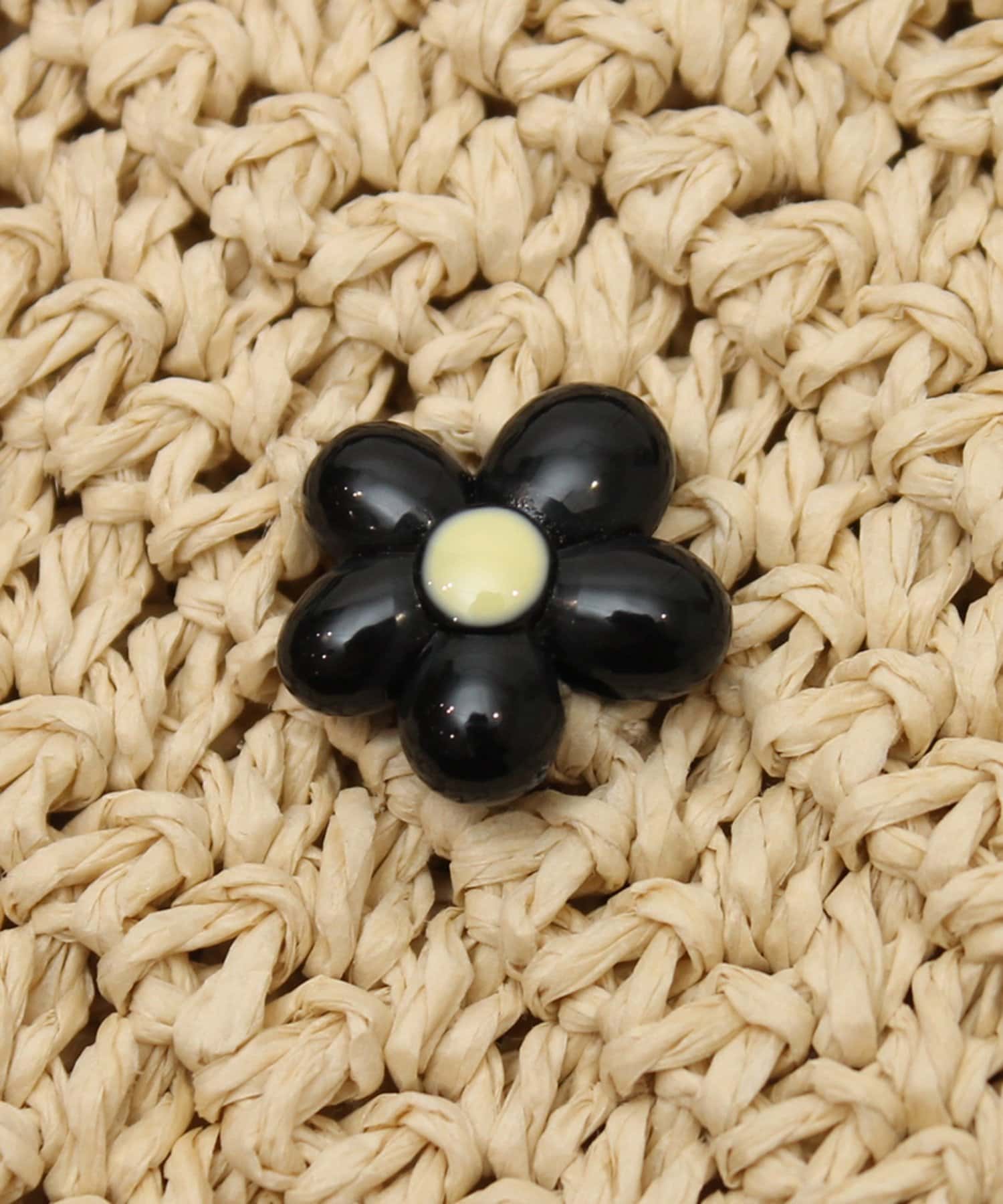 DISCOAT(ディスコート) 雑材フラワービーズ巾着ショルダーバッグ