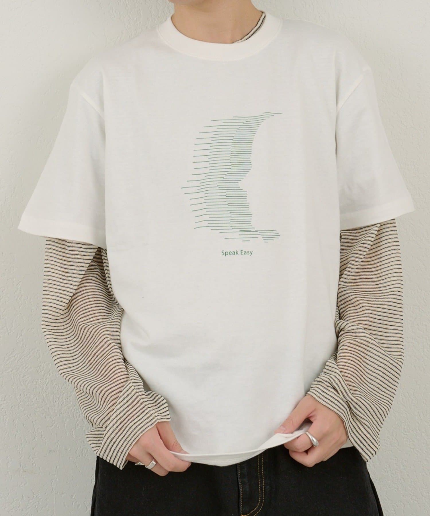 Kastane(カスタネ) 【2.7(土)11:00〜2.8(日)ポイントUP開催/WHIMSIC/2サイズ展開】スピークイージーシルクスクリーンプリントT