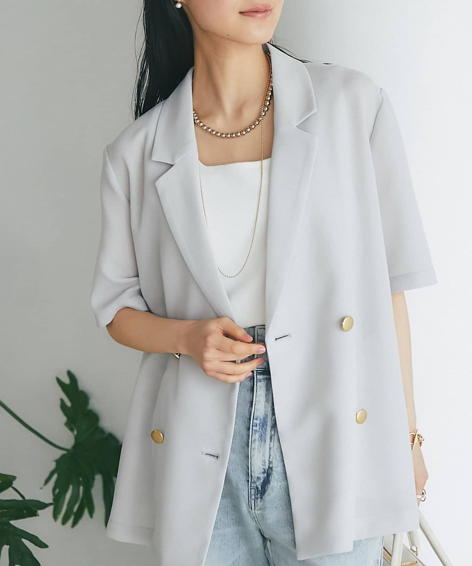 La boutique BonBon(ラブティックボンボン) ライトメッシュハーフスリーブジャケット