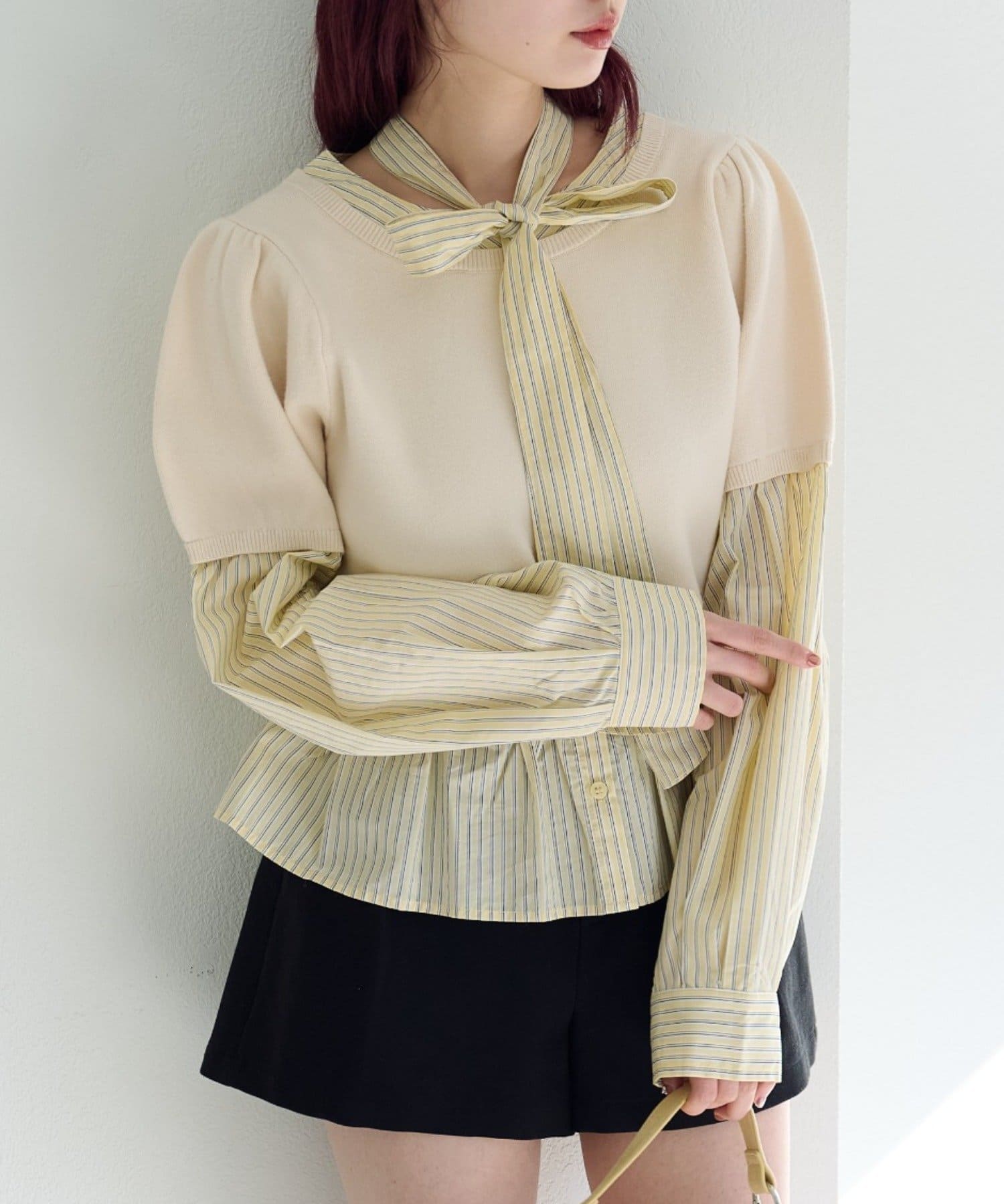 Kastane(カスタネ) 【2.15(日)0:00発売】ドッキングボウタイプルオーバー