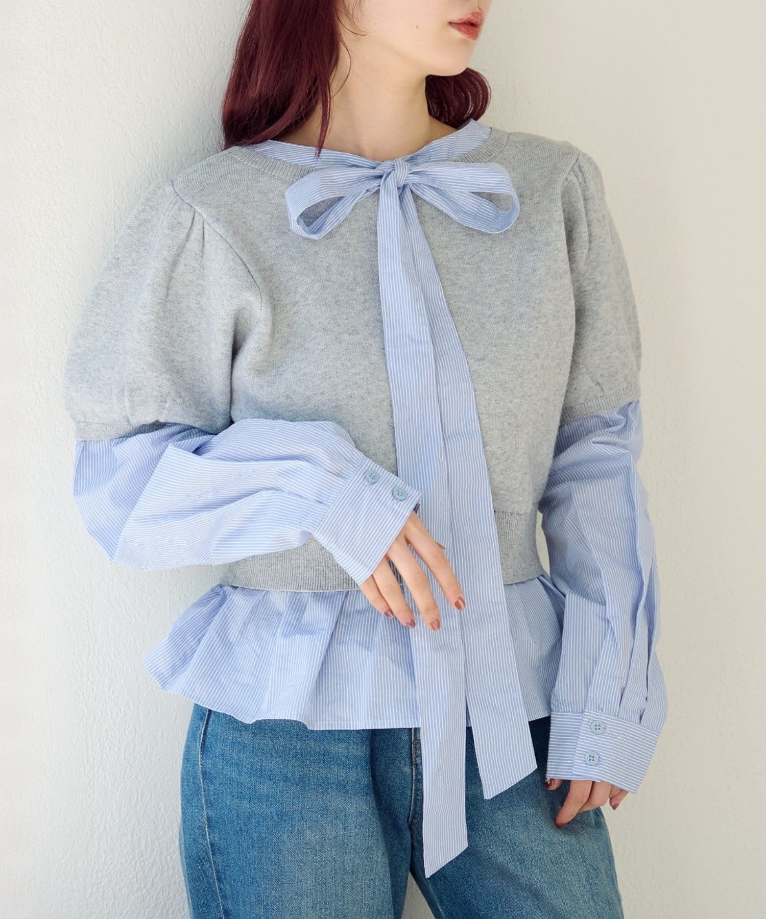 Kastane(カスタネ) 【2.15(日)0:00発売】ドッキングボウタイプルオーバー