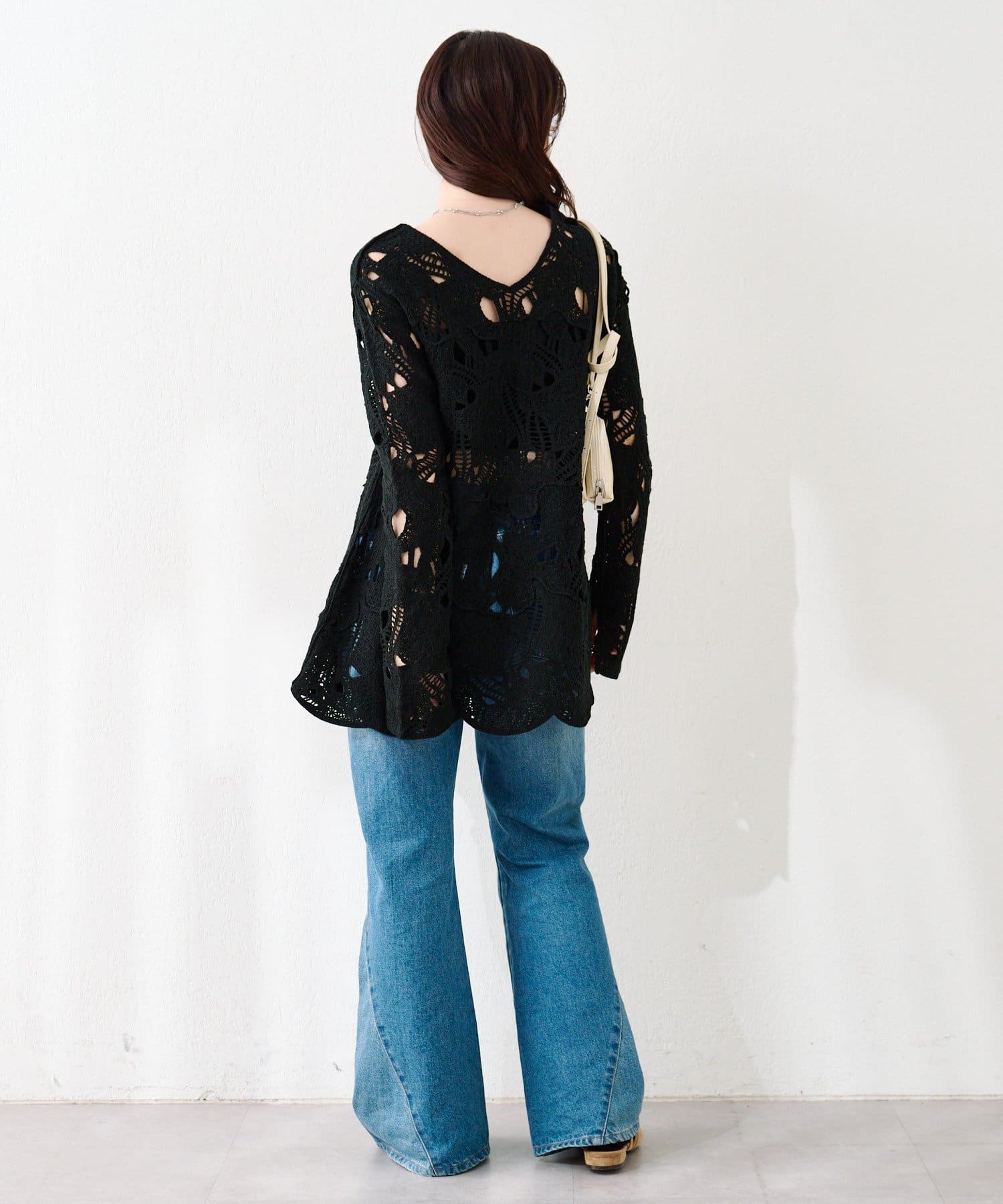 Kastane(カスタネ) 透かしあみレースミニワンピース