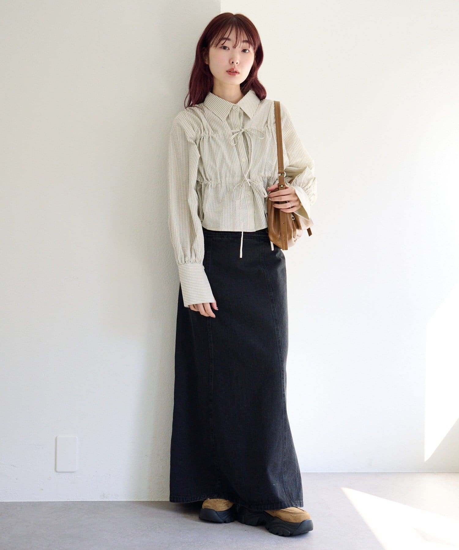 Kastane(カスタネ) 【2サイズ展開/低身長サイズ】ポーチデニムロングスカート