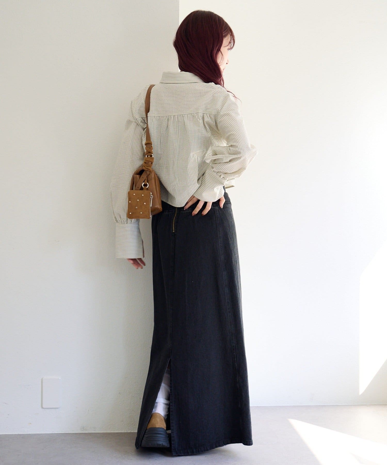 Kastane(カスタネ) 【2サイズ展開/低身長サイズ】ポーチデニムロングスカート