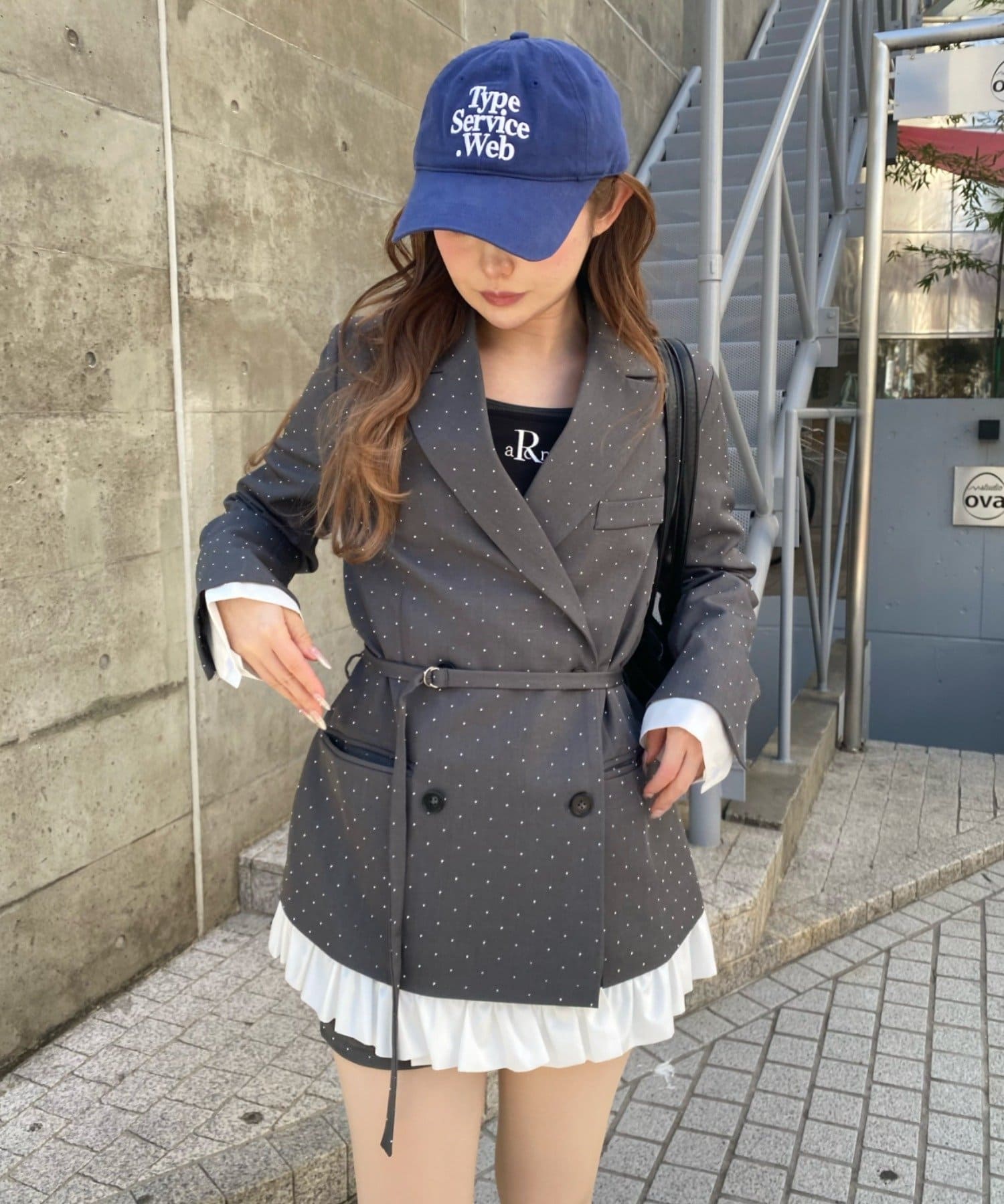 RAY CASSIN(レイカズン) 【SET UPで着られる！】フリルベルト付ジャケット