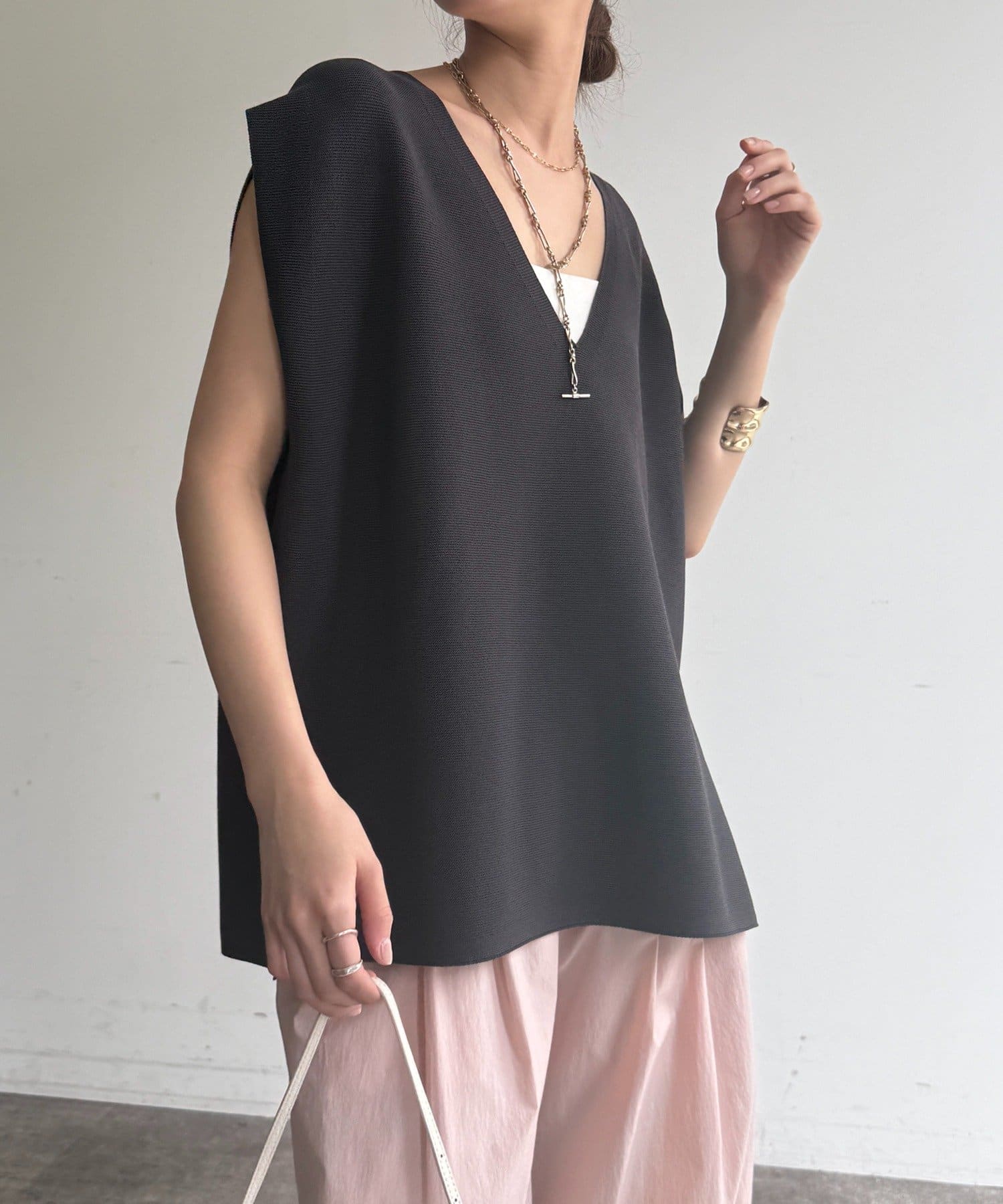 DOUDOU(ドゥドゥ) ガーターフレンチプルオーバー