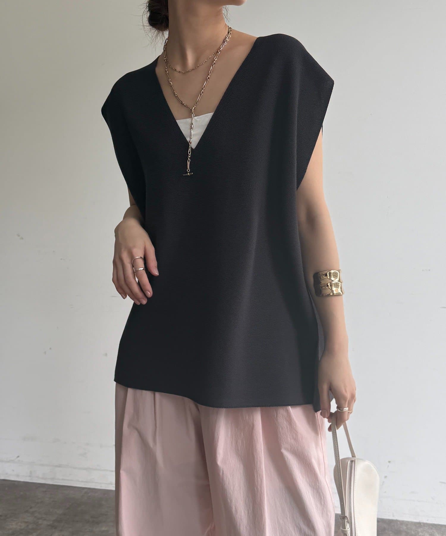 DOUDOU(ドゥドゥ) ガーターフレンチプルオーバー