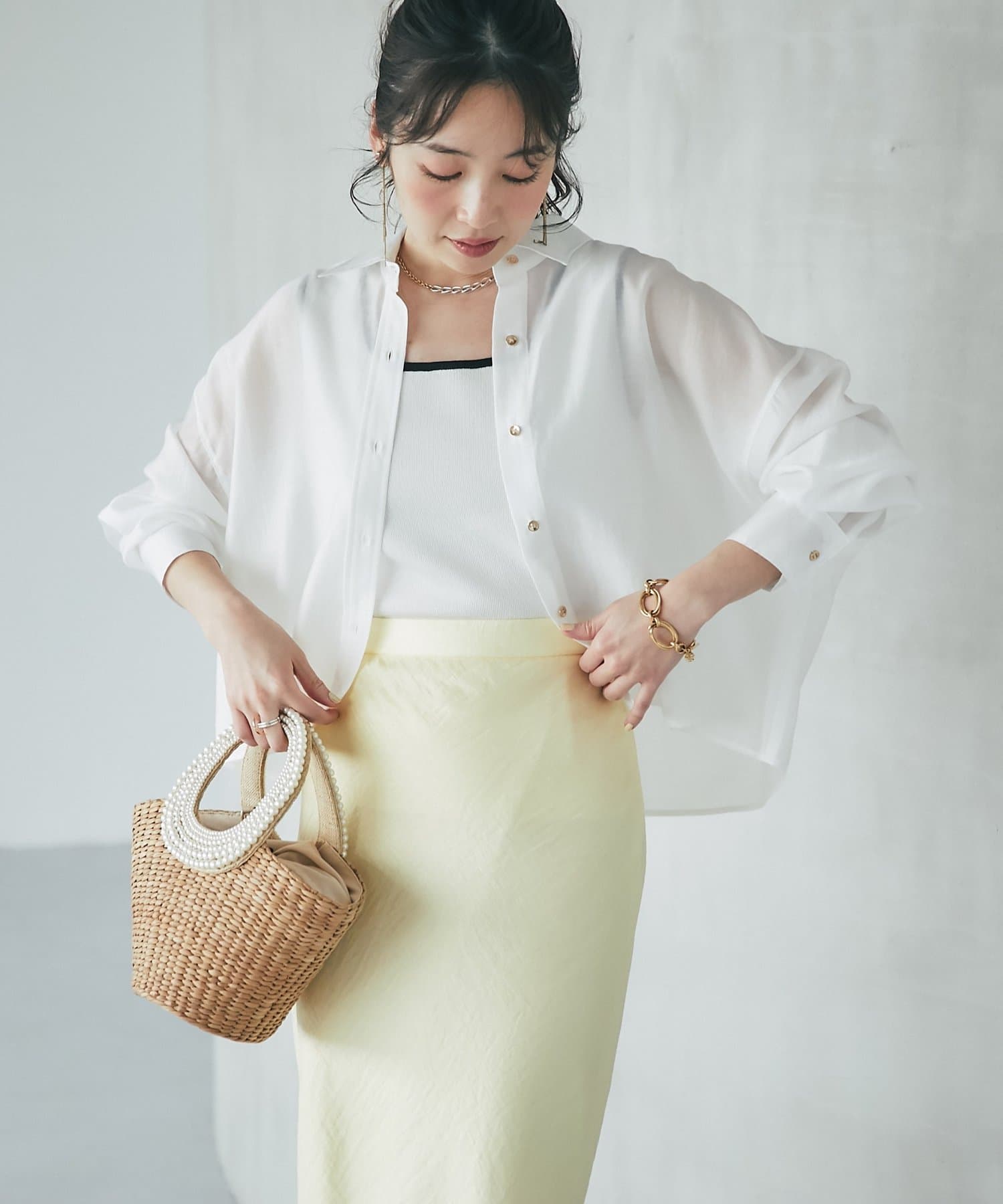 La boutique BonBon(ラブティックボンボン) シアークロップドシャツ/アソート