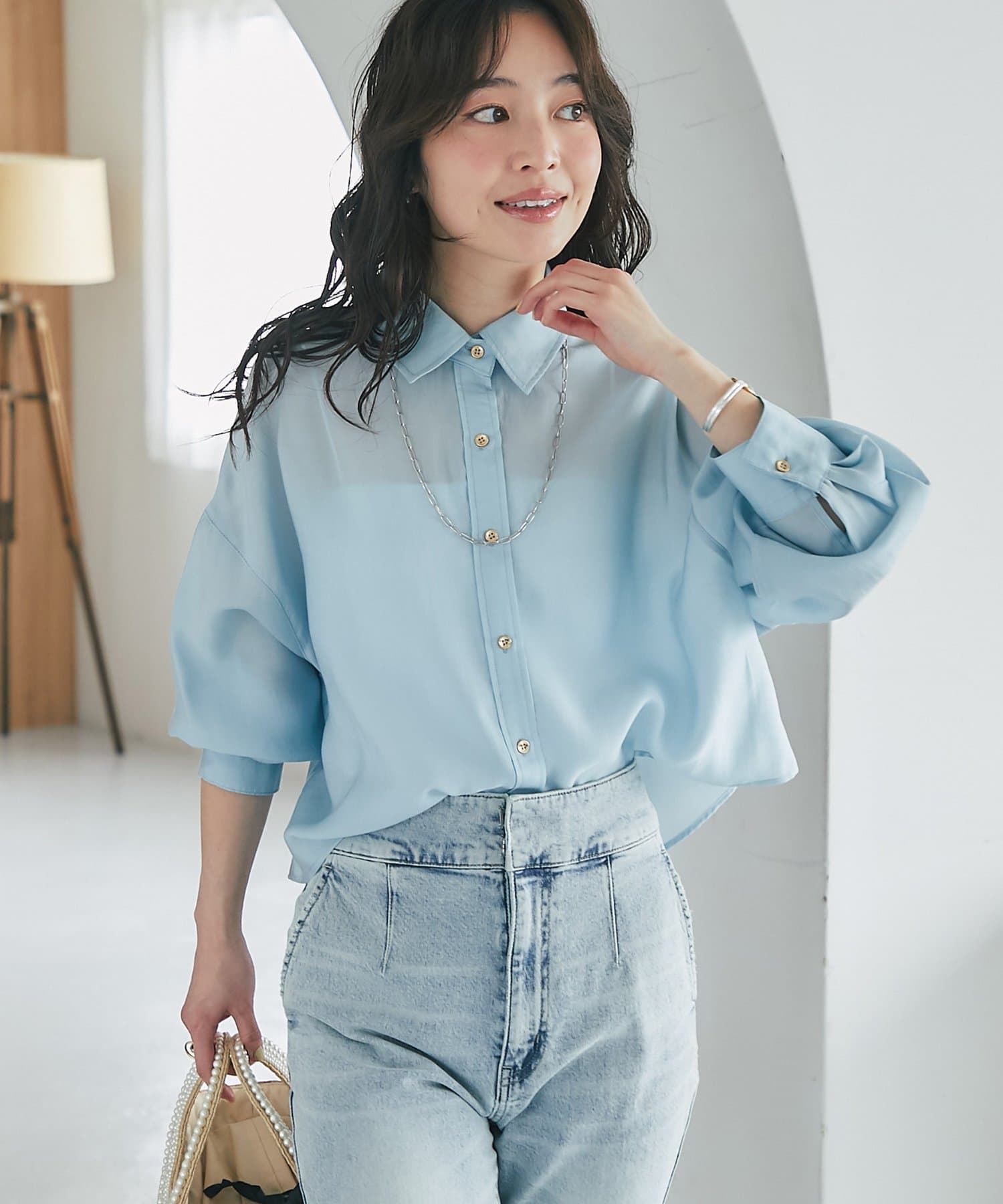 La boutique BonBon(ラブティックボンボン) シアークロップドシャツ/アソート