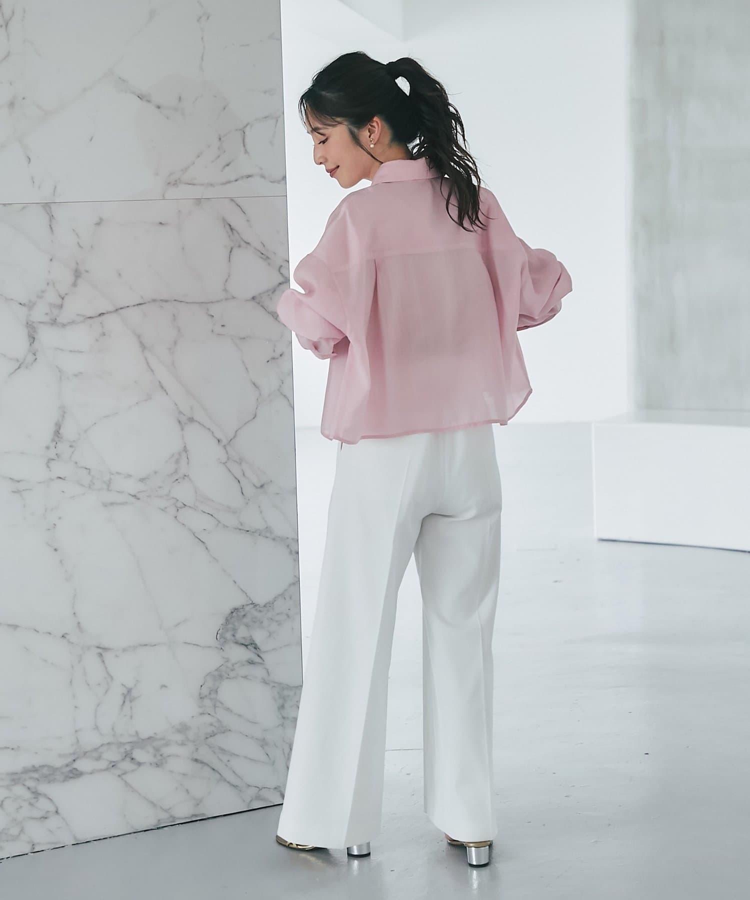 La boutique BonBon(ラブティックボンボン) シアークロップドシャツ/アソート