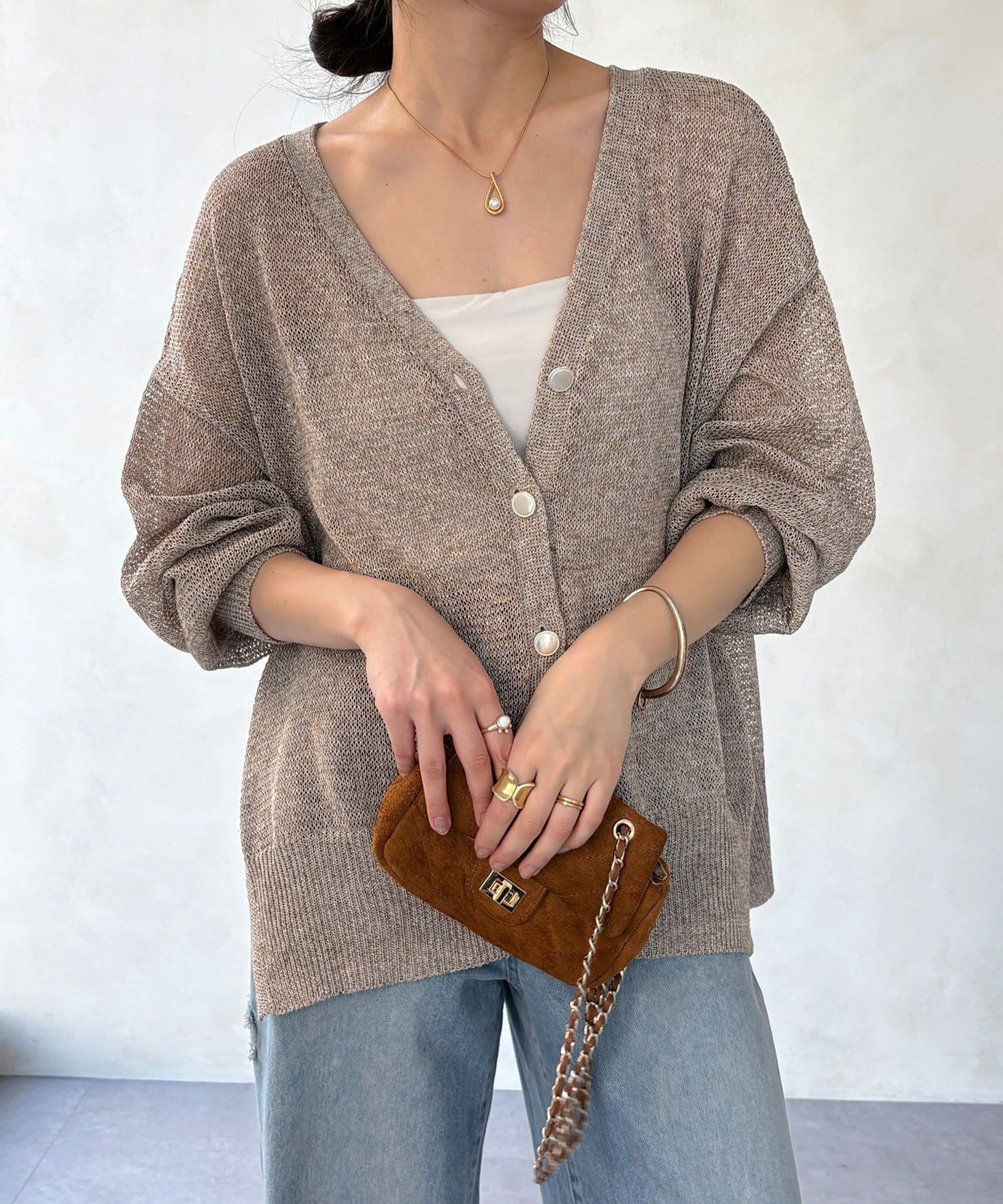 DOUDOU(ドゥドゥ) メランジ前後2WAYカーディガン