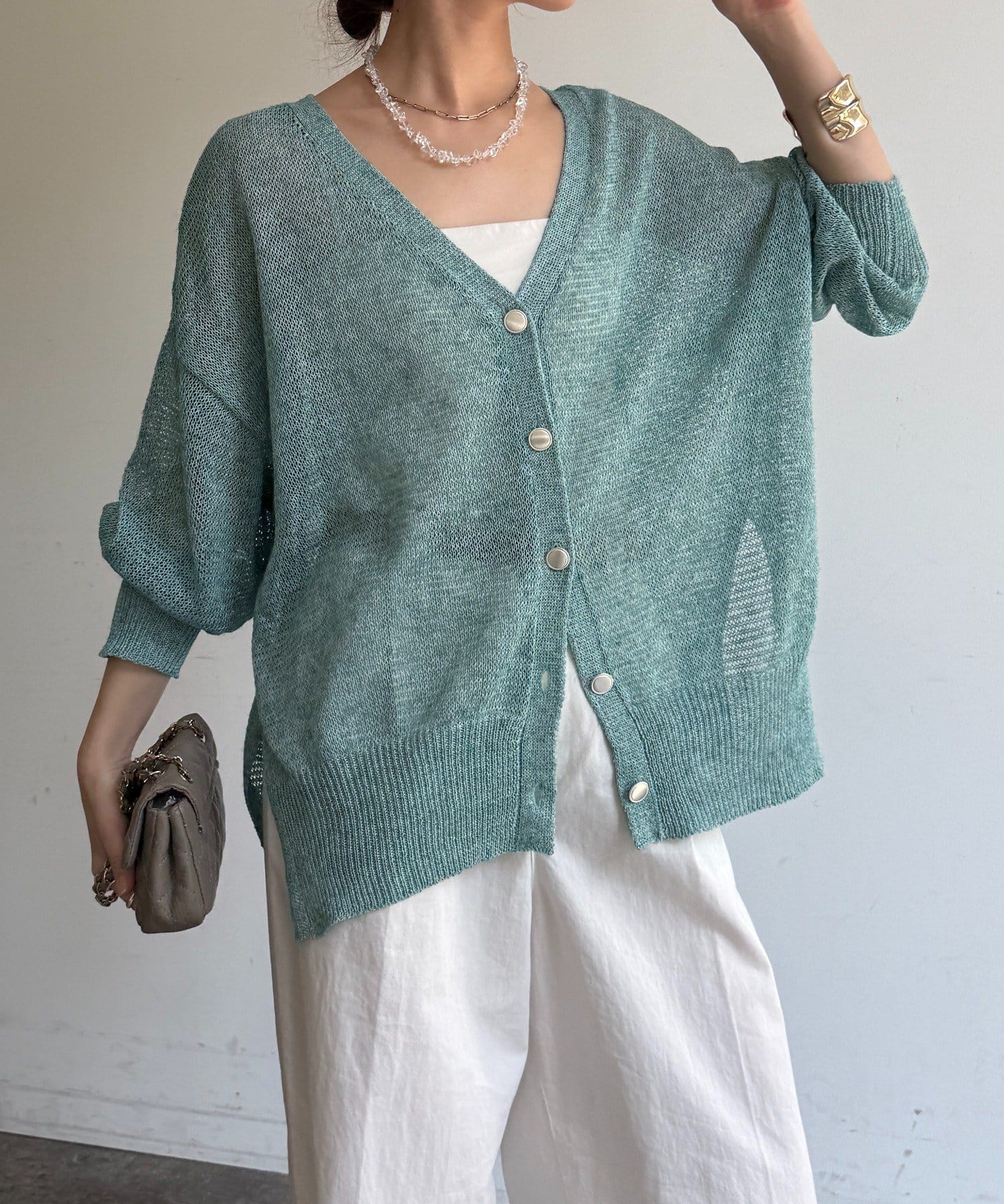 DOUDOU(ドゥドゥ) メランジ前後2WAYカーディガン