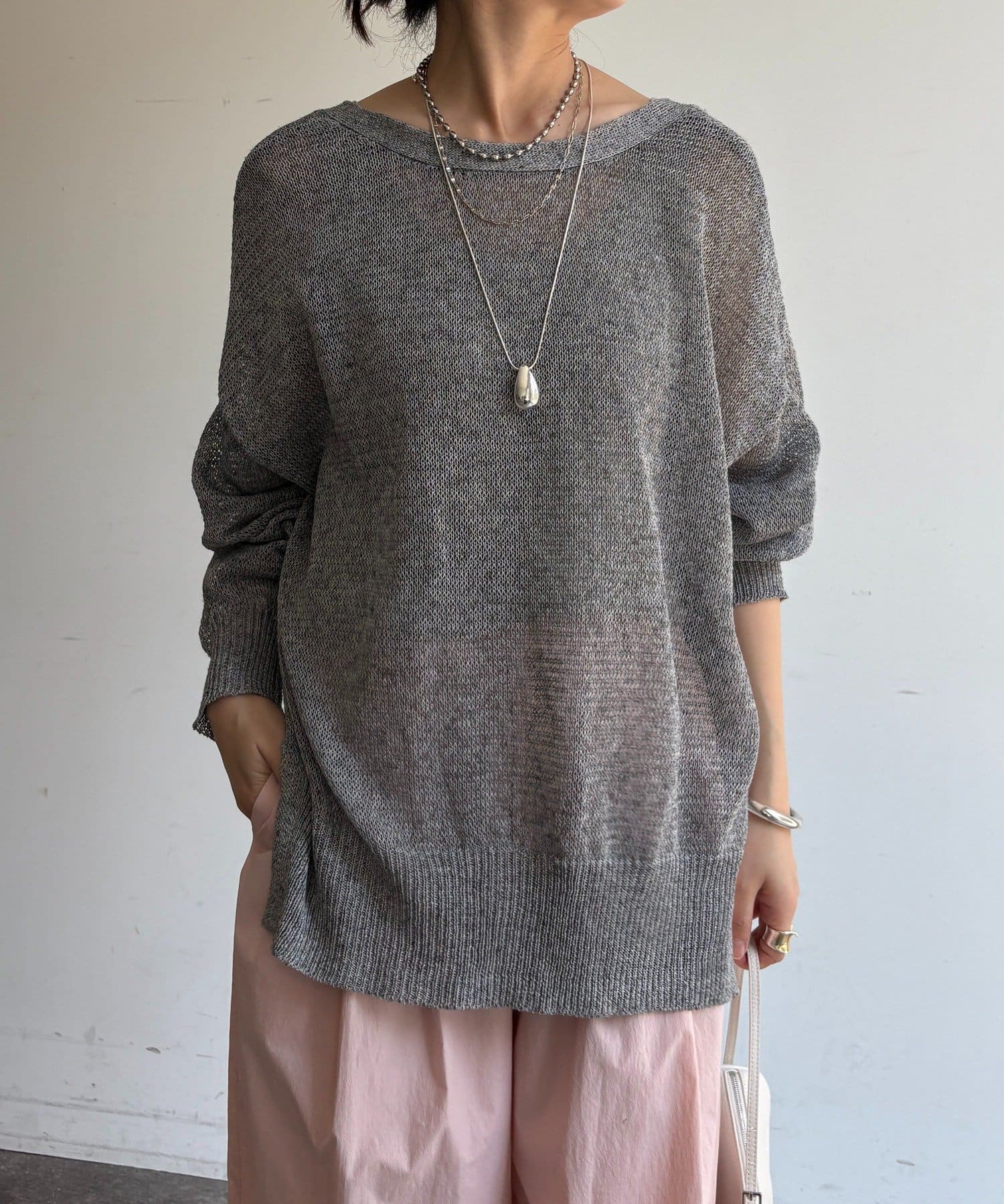 DOUDOU(ドゥドゥ) メランジ前後2WAYカーディガン