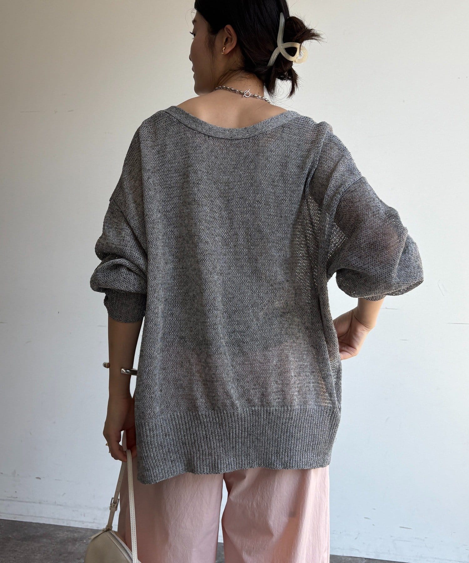 DOUDOU(ドゥドゥ) メランジ前後2WAYカーディガン