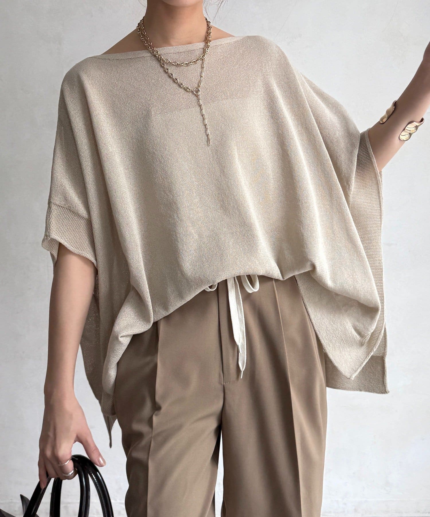 DOUDOU(ドゥドゥ) 和紙ポンチョプルオーバー