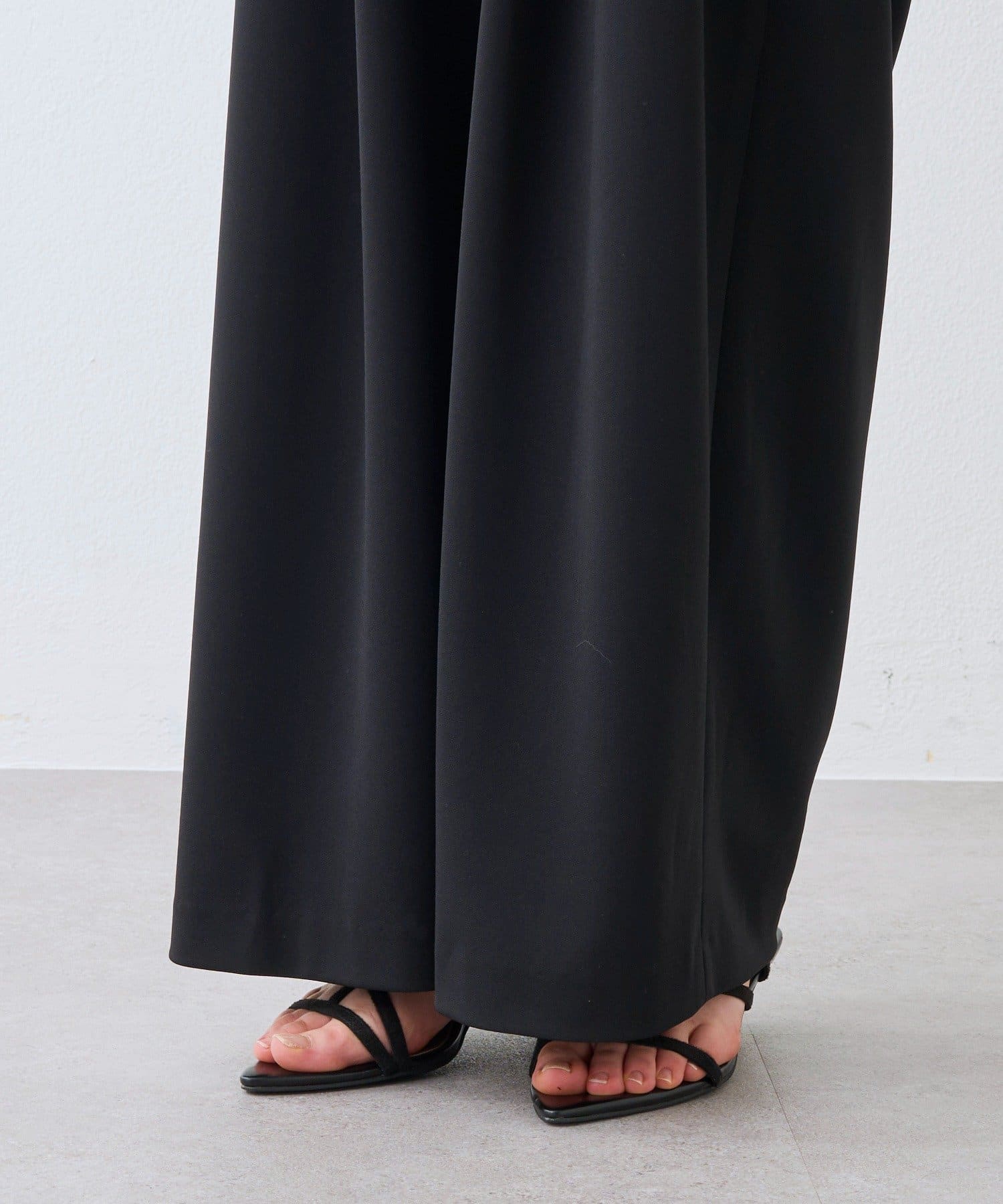 RIVE DROITE(リヴドロワ) 予約【ノンストレスな穿き心地/細見え/3サイス展開】ジャージータックワイドスラックス