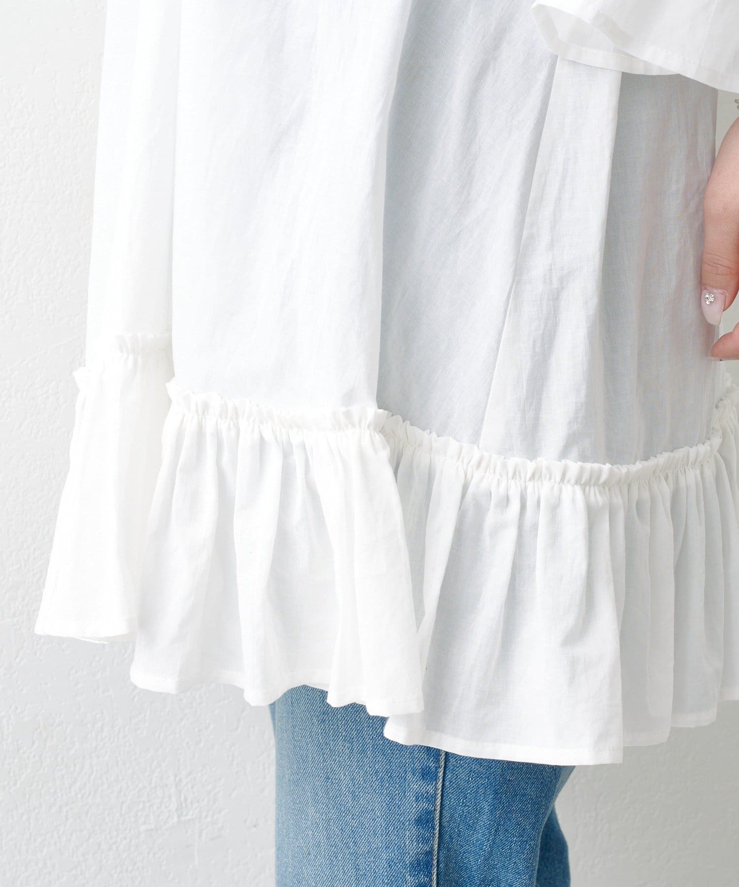 Kastane(カスタネ) 【2.7(土)~2.8(日)ポイントUP開催】バタフライフリルチュニック