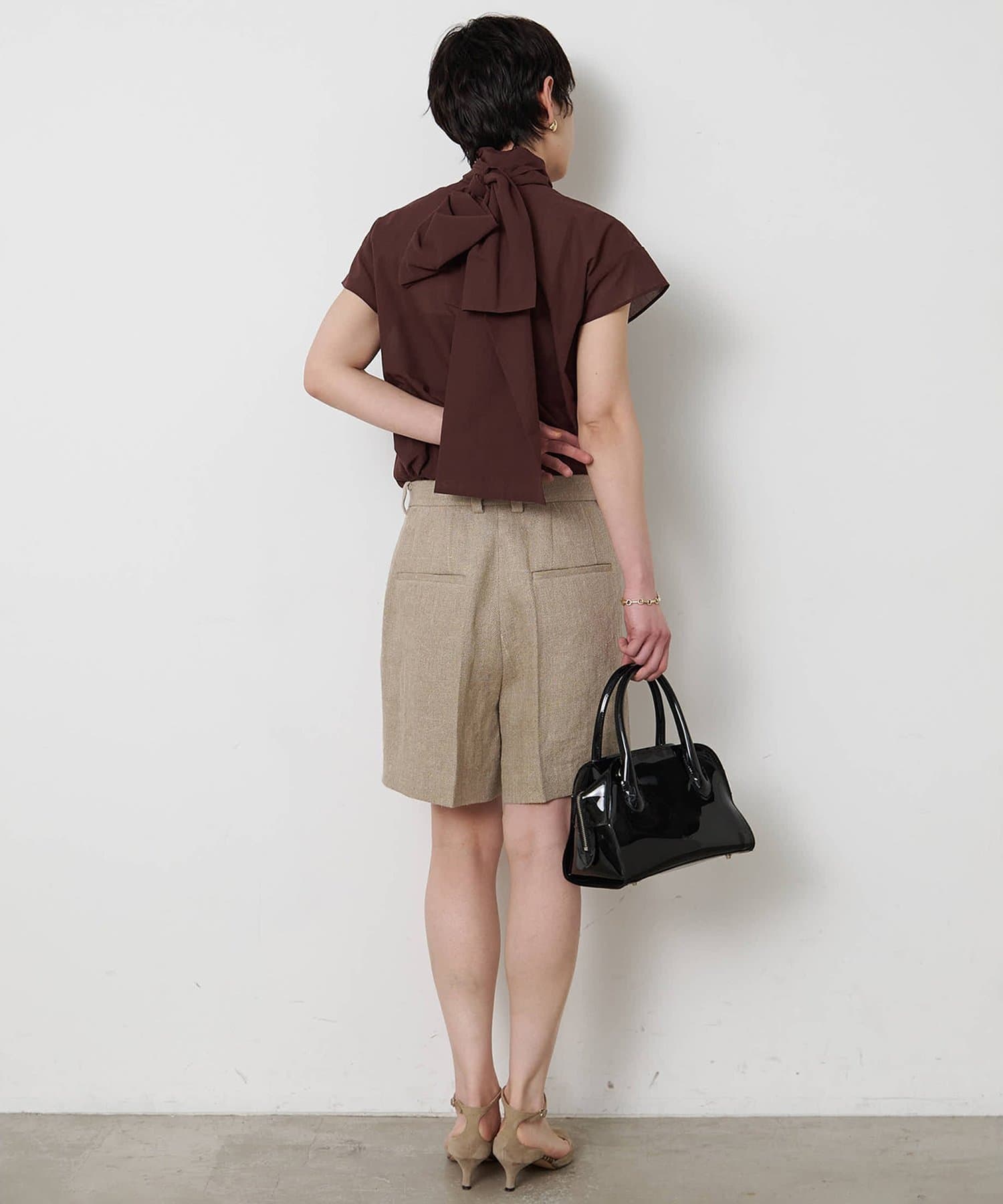 Whim Gazette(ウィム ガゼット) シアーボウタイブラウス