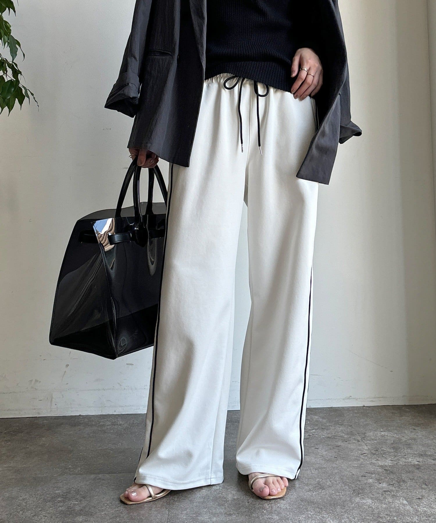 DOUDOU(ドゥドゥ) 【WEB限定】サイドライントラックパンツ