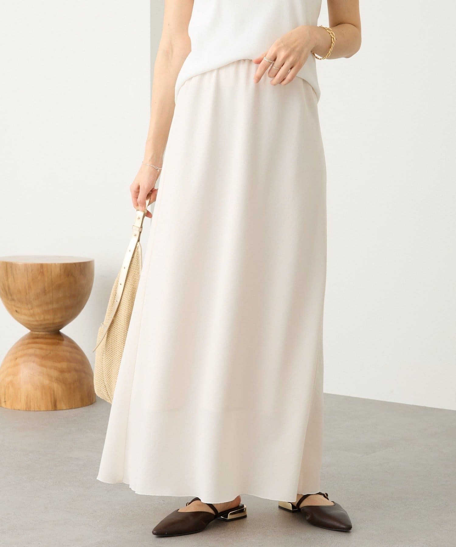 RIVE DROITE(リヴドロワ) 予約【セットアップ着用可能】メッシュバイアススカート/5月下旬お届け予定