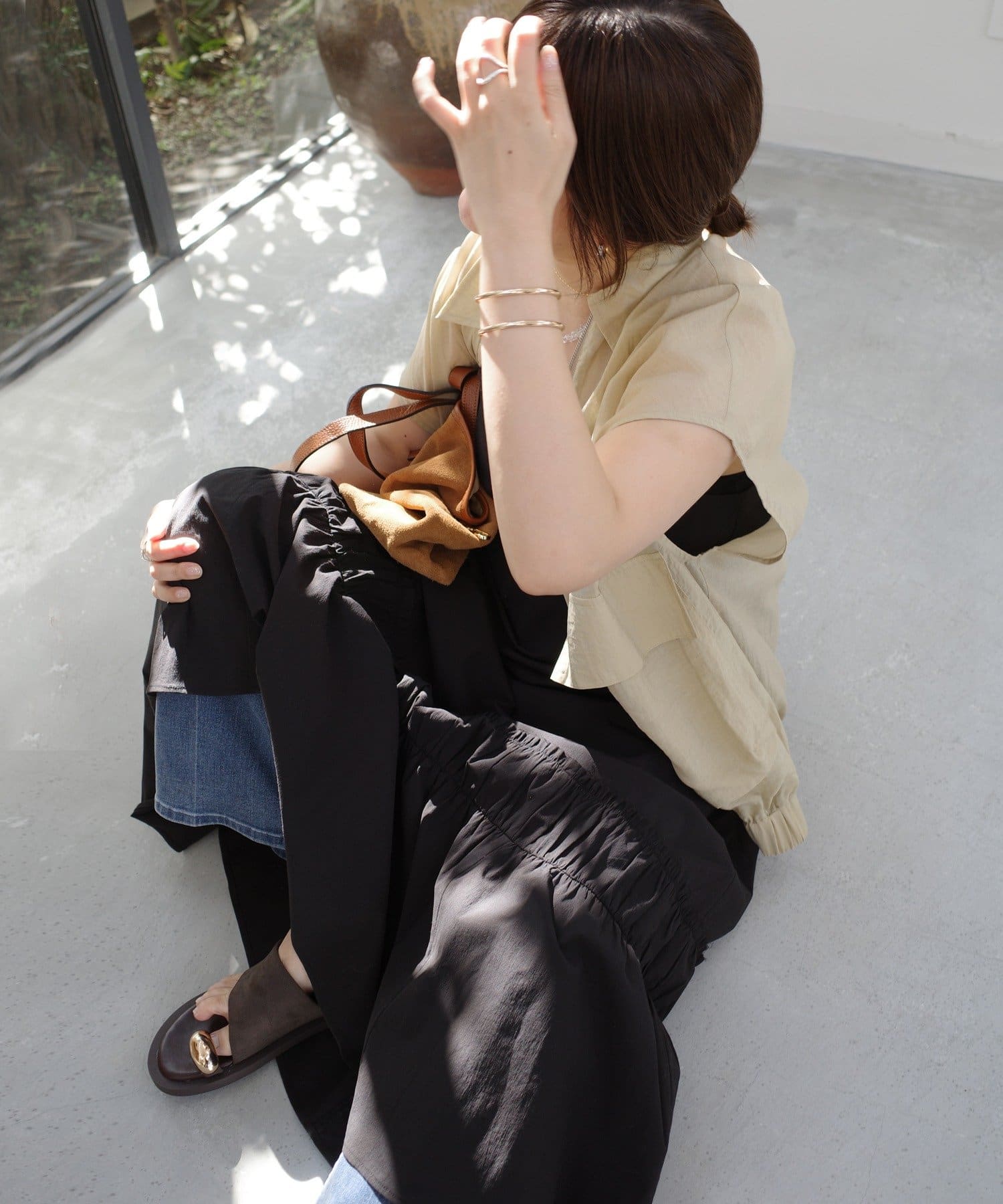 DOUDOU(ドゥドゥ) 【インフルエンサー SAKURA企画】裾ギャザー切替キャミワンピース