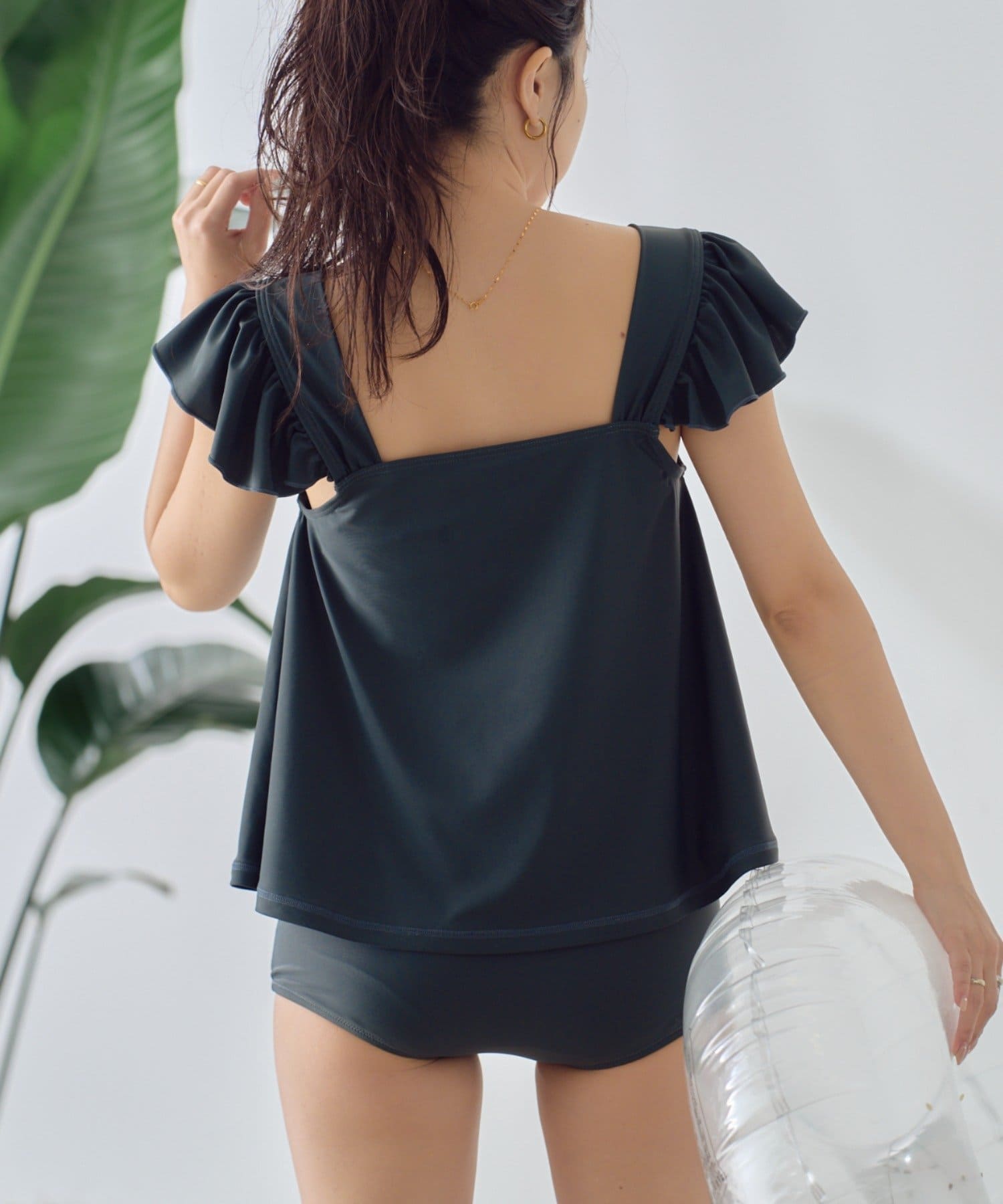 OUTLET(アウトレット) 【CIAOPANIC TYPY】ショルダーフリル水着2点セット