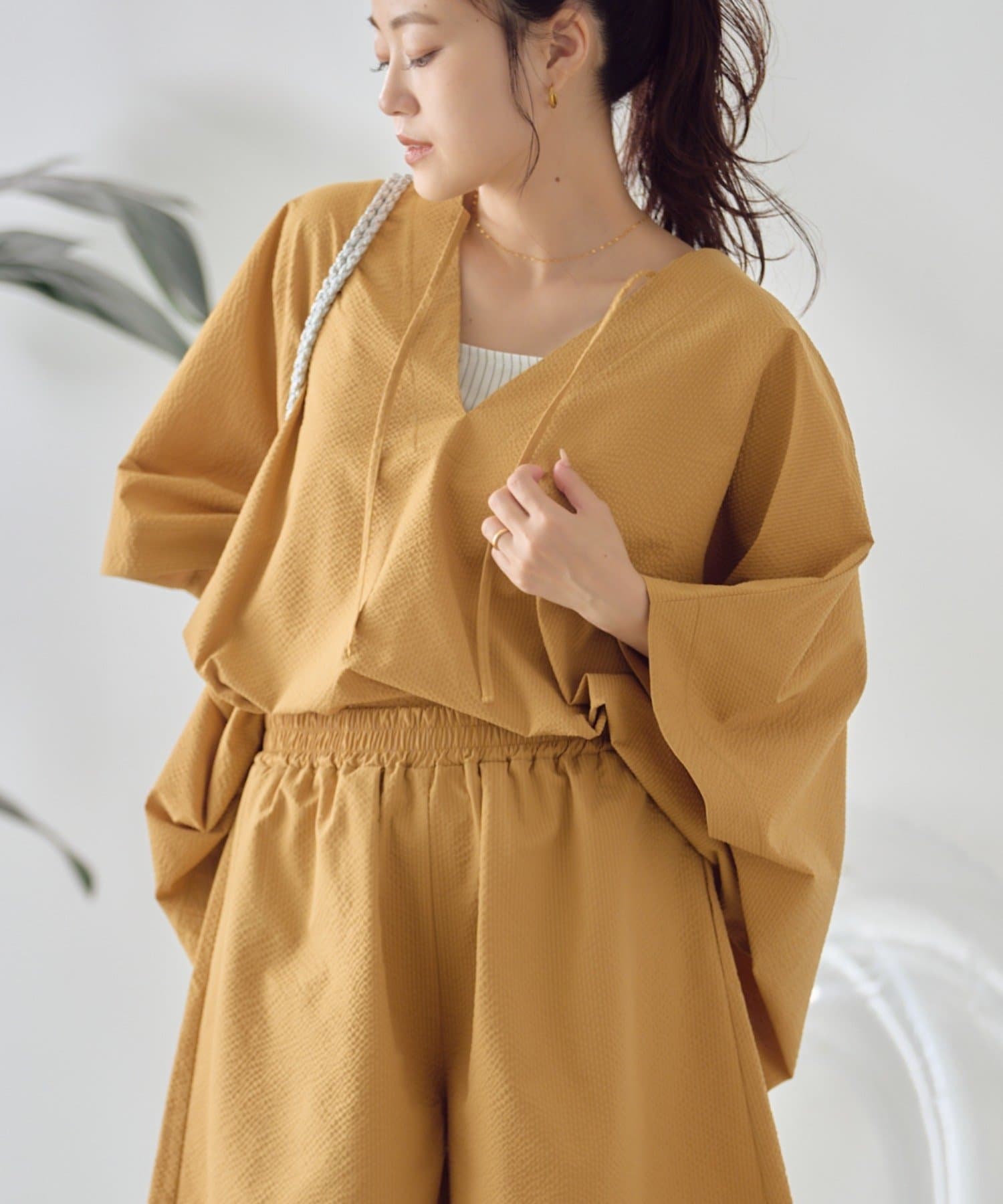 CIAOPANIC TYPY】シアーサッカーカバーアップポンチョラッシュガード