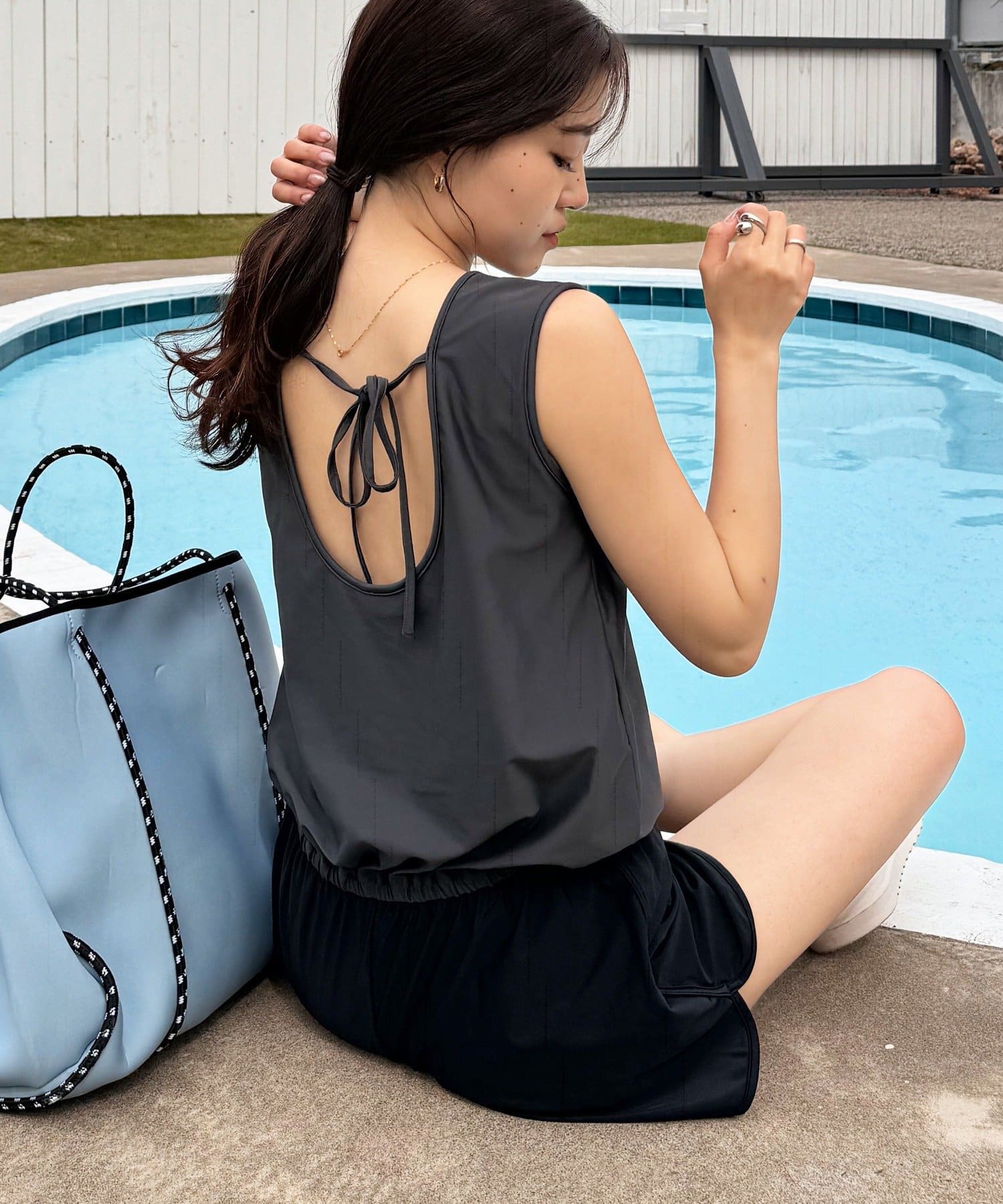 CIAOPANIC TYPY】バックリボンオールインワン水着2点セット | OUTLET