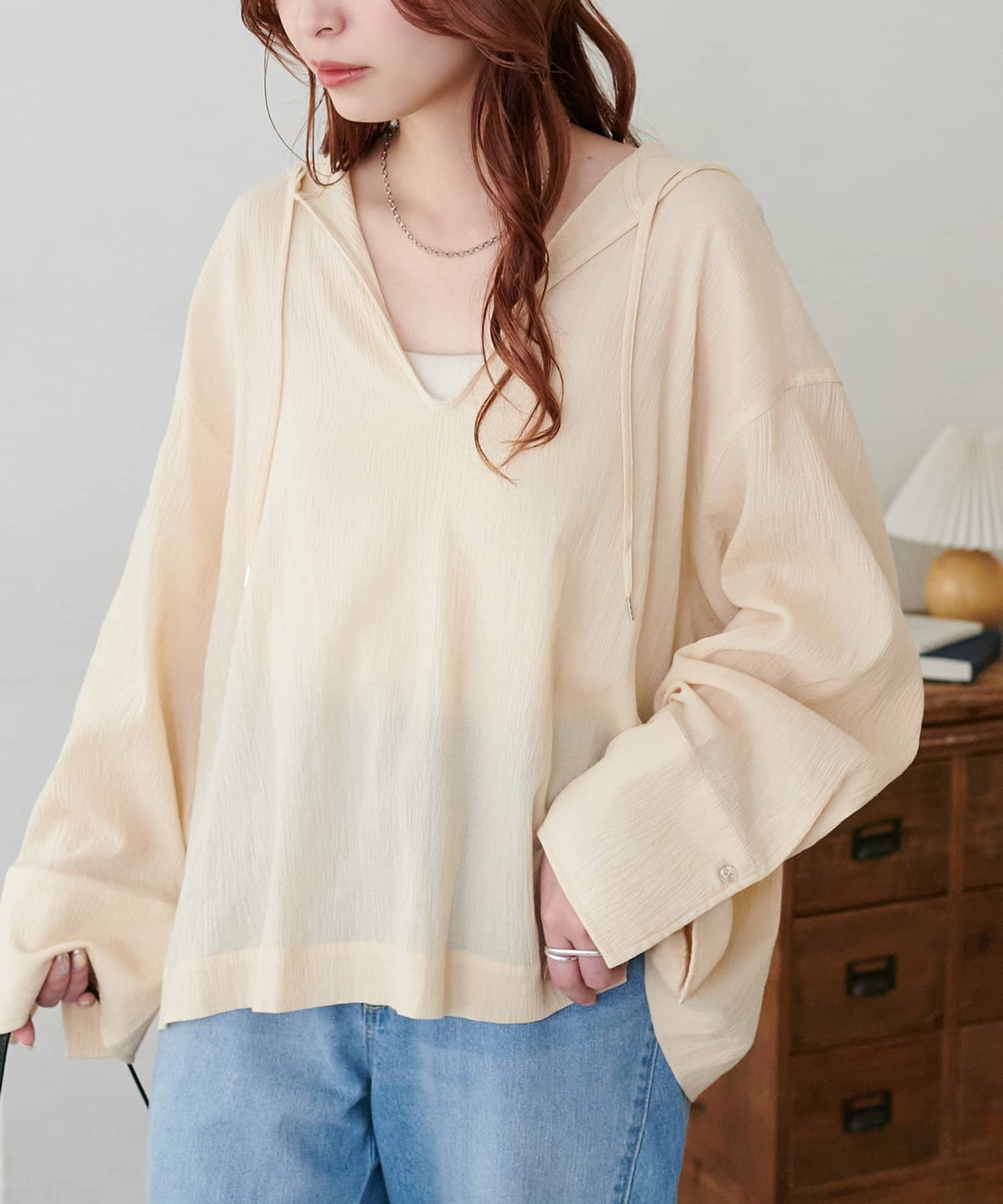 DISCOAT(ディスコート) 【WEB限定】シアーコットンボイルフーディー