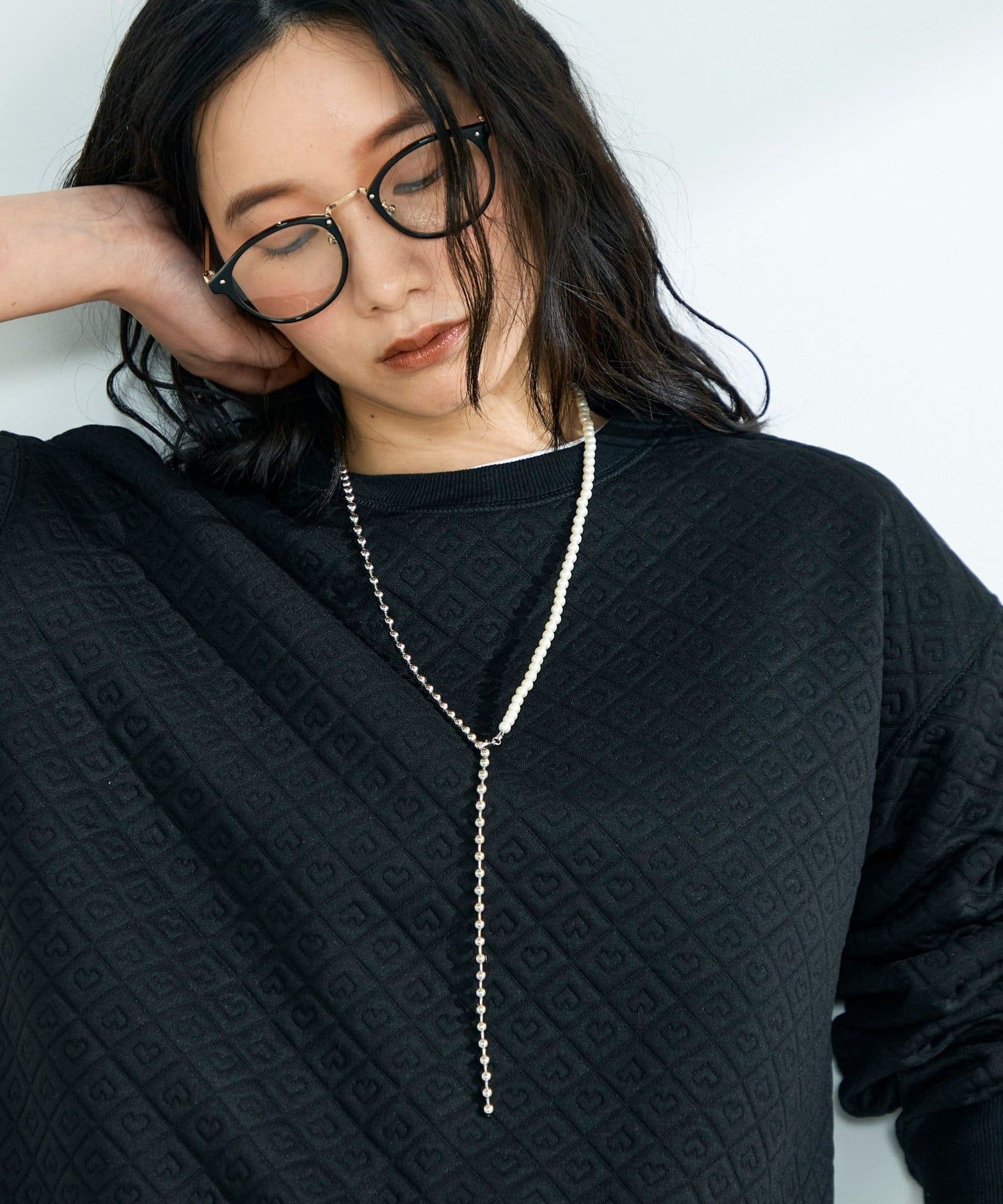 FREDY & GLOSTER(フレディ アンド グロスター) パールメタルフリーフックネックレス