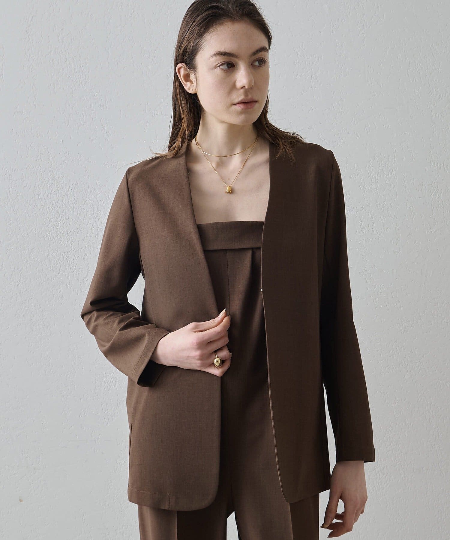 Drawing Numbers(ドローイングナンバーズ) 【インフルエンサーコラボ】ストレッチクロスノーカラージャケット