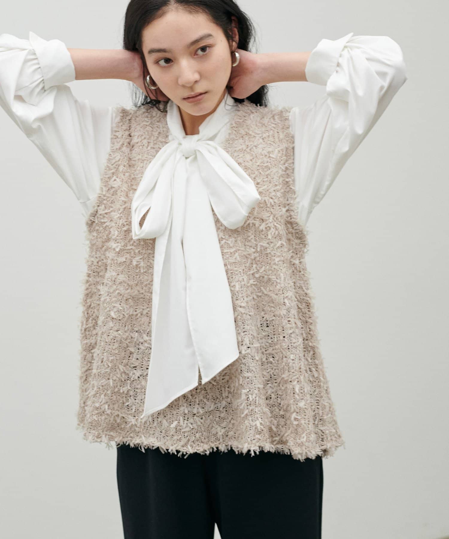 LARUTA(ラルータ) リボンヤーンニットベスト