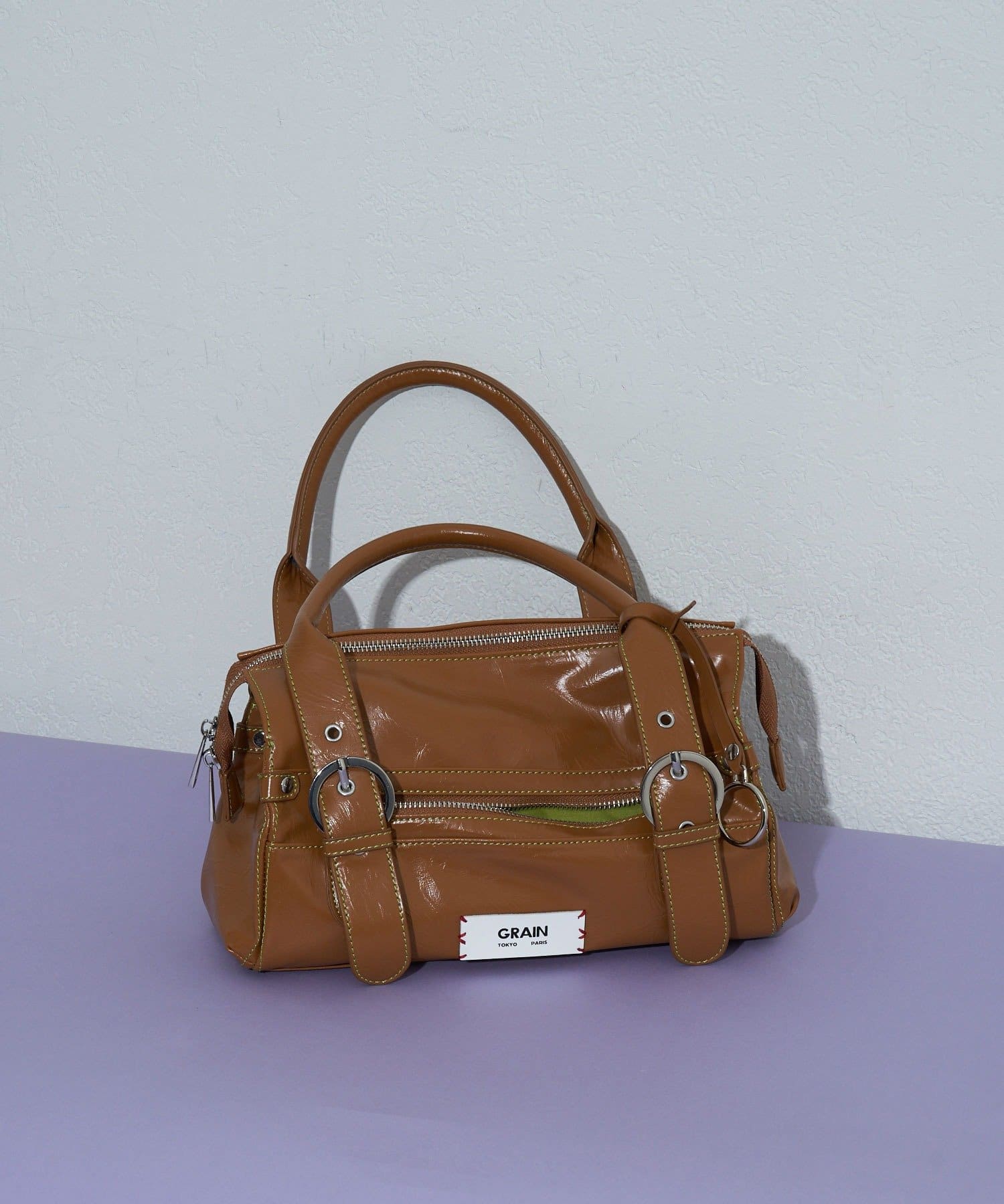 CIAOPANIC(チャオパニック) 【GRAIN/グレイン】ヴィンテージ風バイカラーステッチハンドバッグ