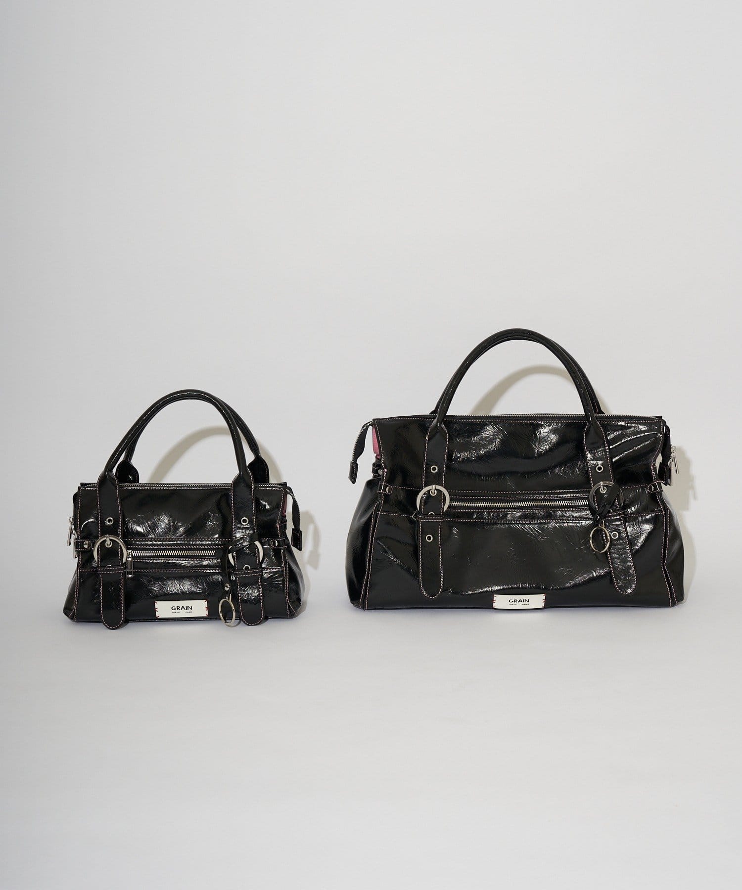 CIAOPANIC(チャオパニック) 【GRAIN/グレイン】ヴィンテージ風バイカラーステッチハンドバッグ