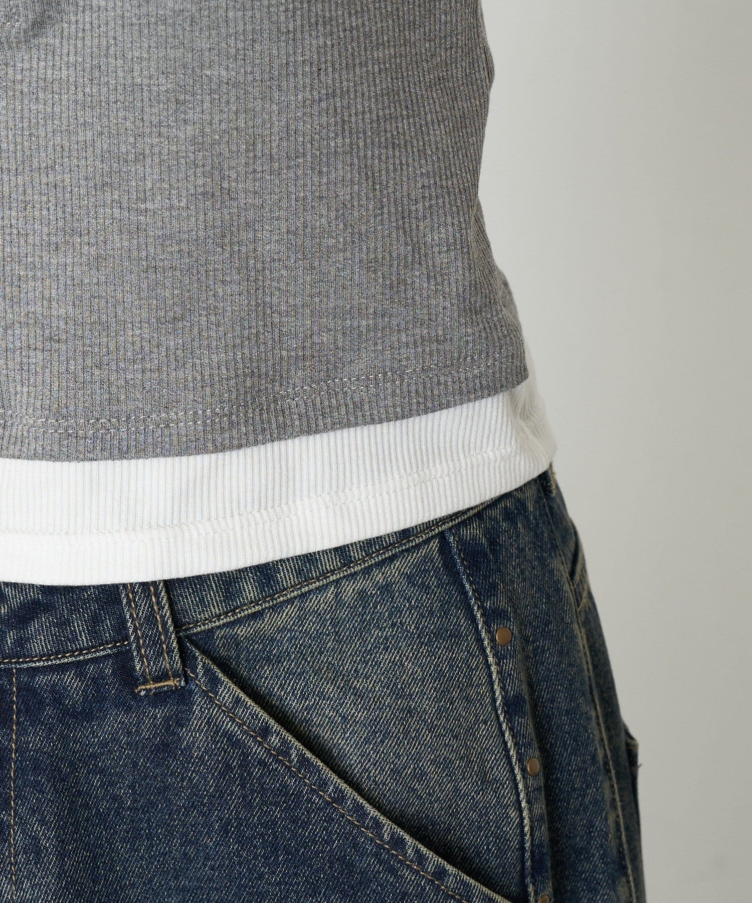 RAY CASSIN(レイカズン) パット付レイヤードヘンリーキャミ